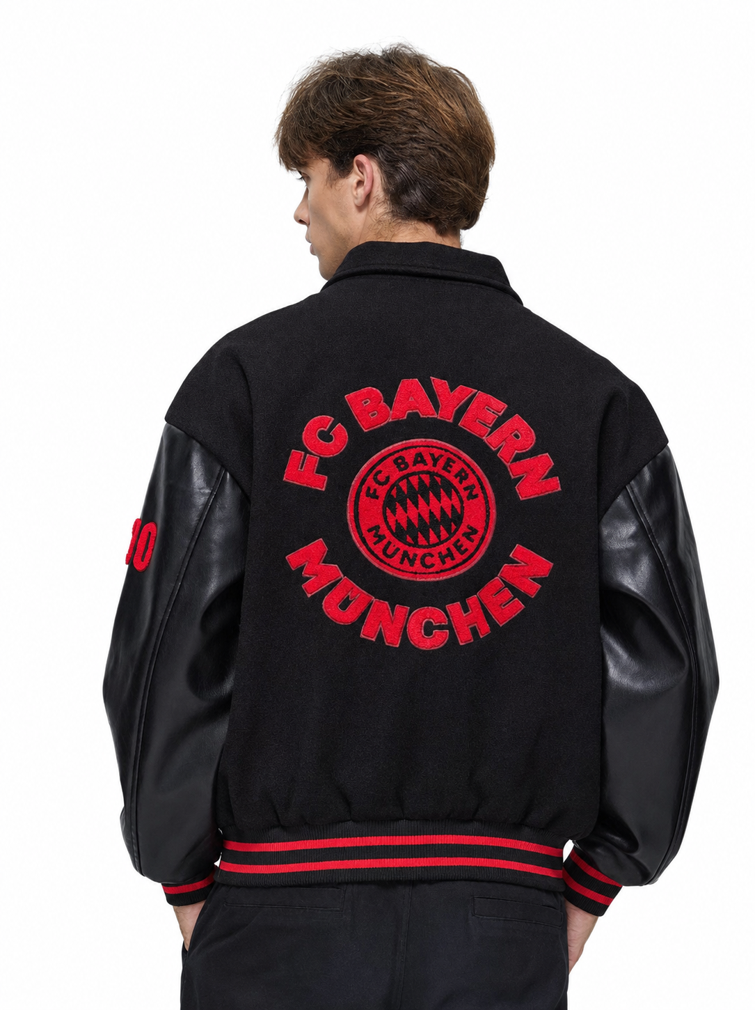 FC Bayern Munich Black & Red Varsity Jacket - product detail 4