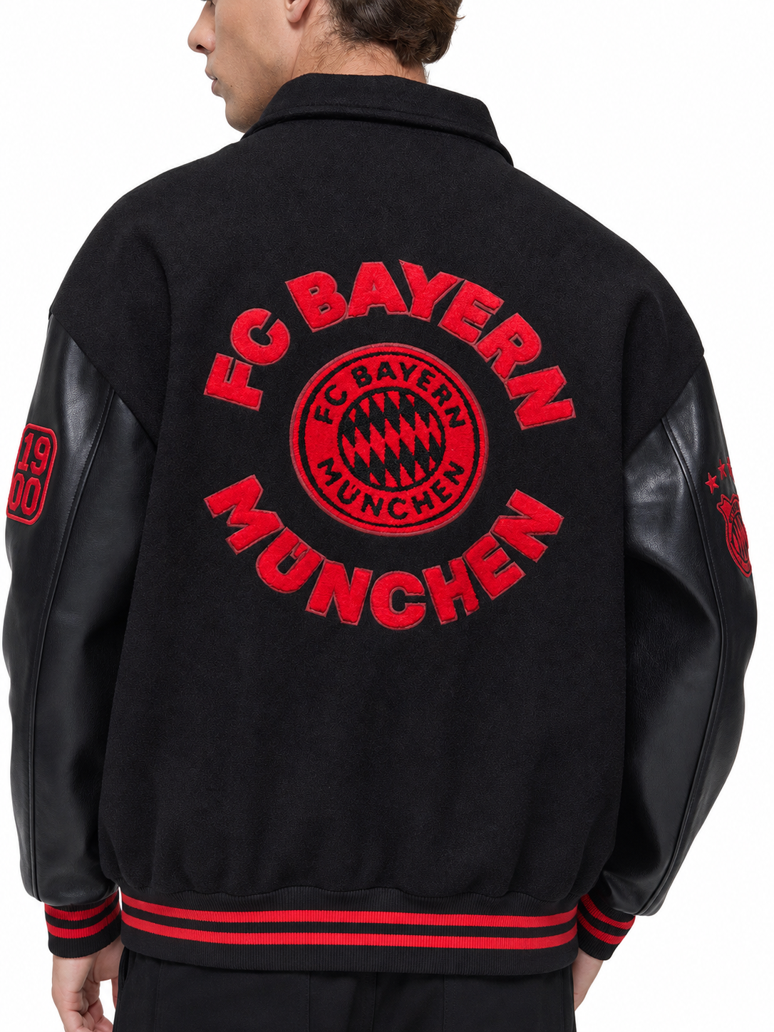 FC Bayern Munich Black & Red Varsity Jacket - product detail 5