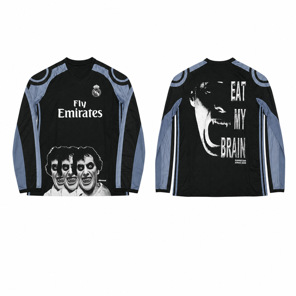 Real Madrid Horror Graphic Jersey - long sleeve front and back views