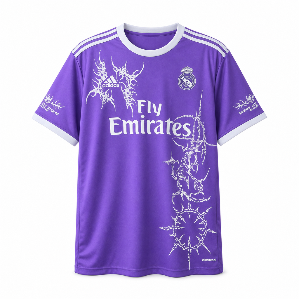 Real Madrid Purple Thorn Graphic Jersey - clean front product view