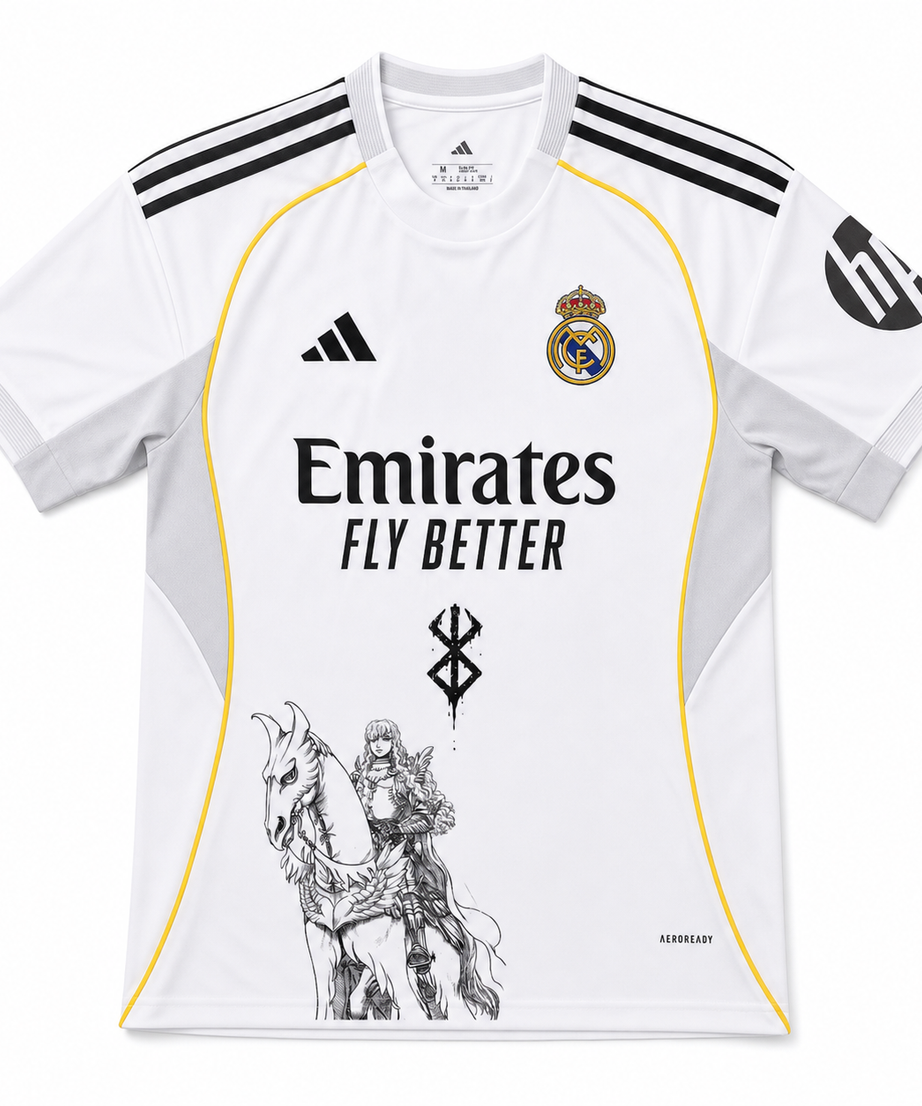 Real Madrid x Griffith White Graphic Jersey - clean front product view