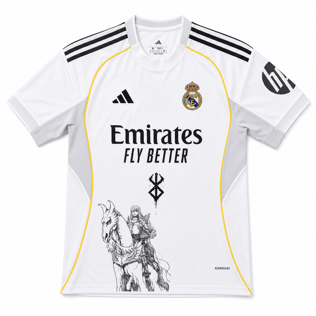 Real Madrid x Griffith White Graphic Jersey - clean front product view