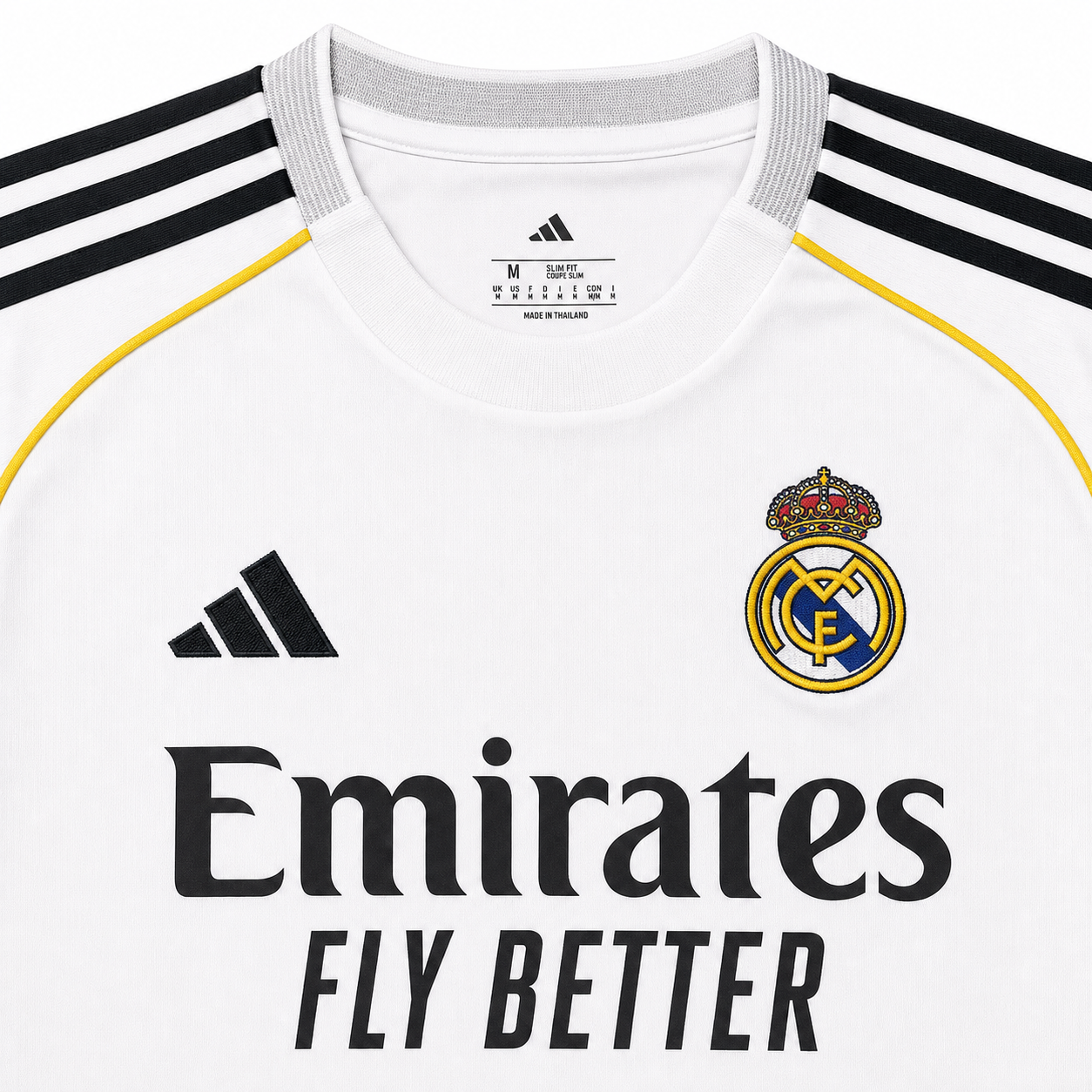 Real Madrid x Griffith White Graphic Jersey - crest and sponsor detail
