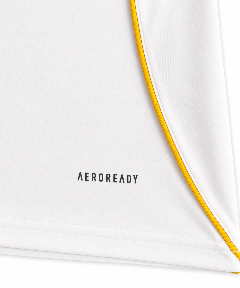 Real Madrid x Griffith White Graphic Jersey - fabric and gold piping detail