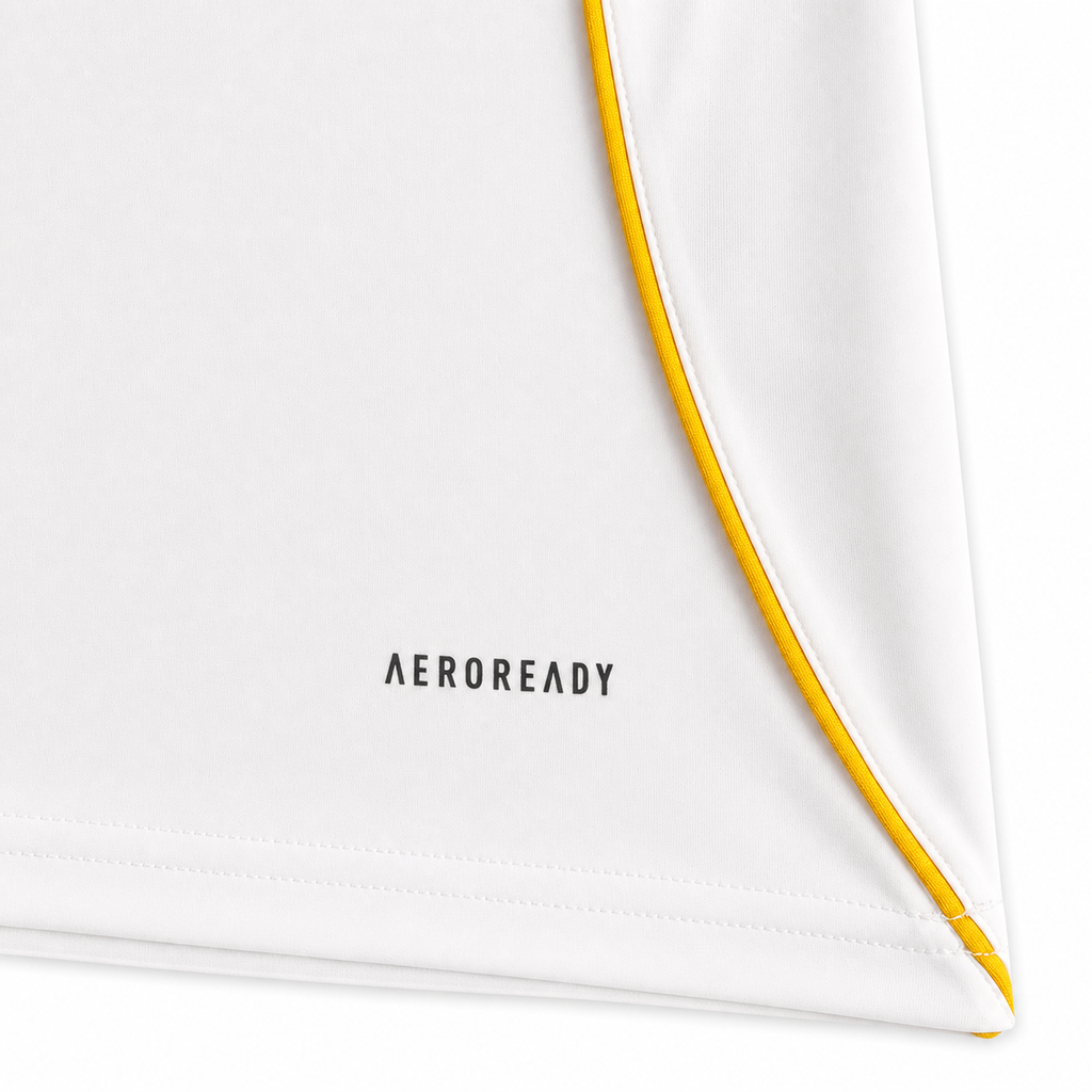 Real Madrid x Griffith White Graphic Jersey - fabric and gold piping detail