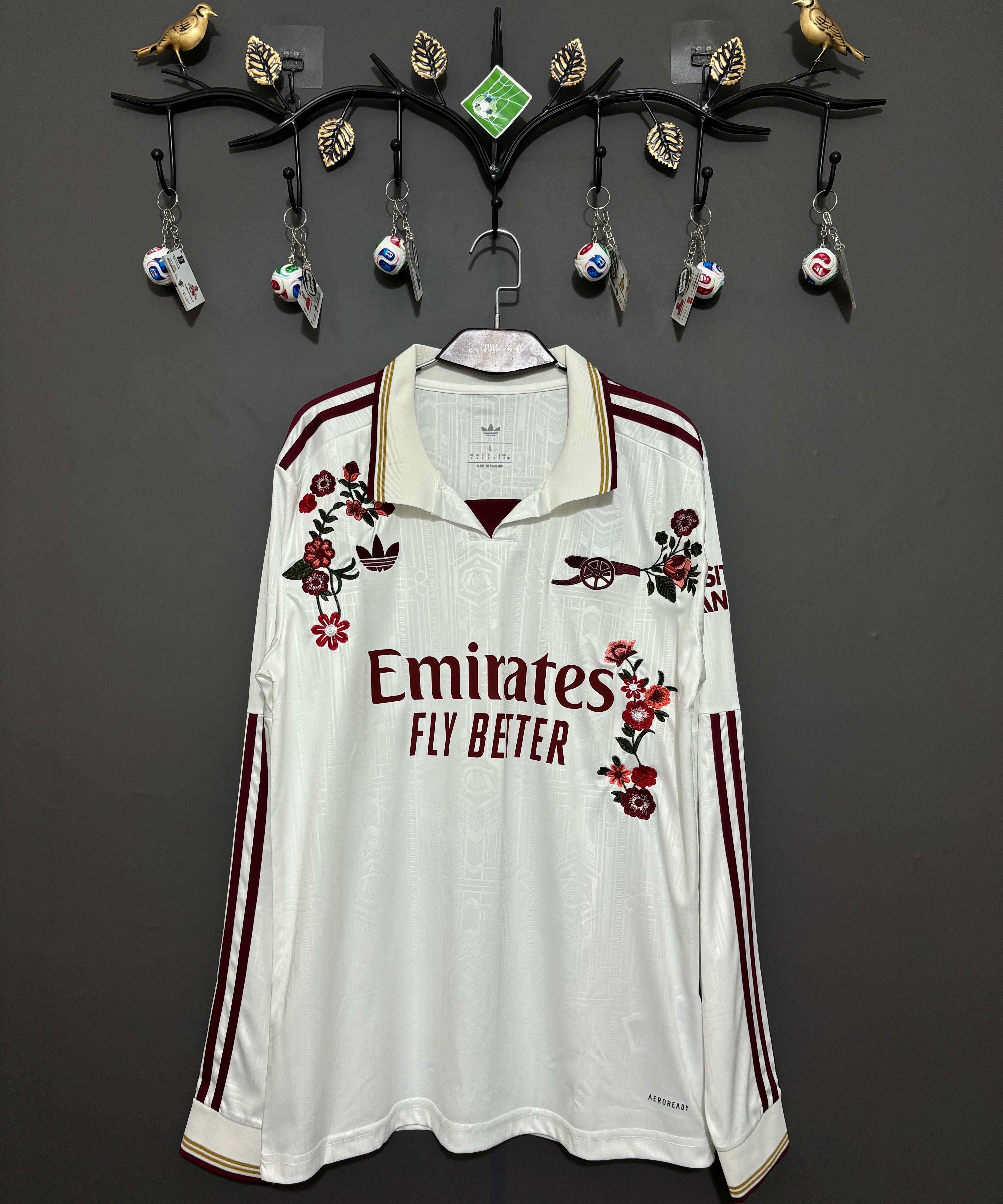 Arsenal Burgundy Rose Long Sleeve Embroidered Jersey