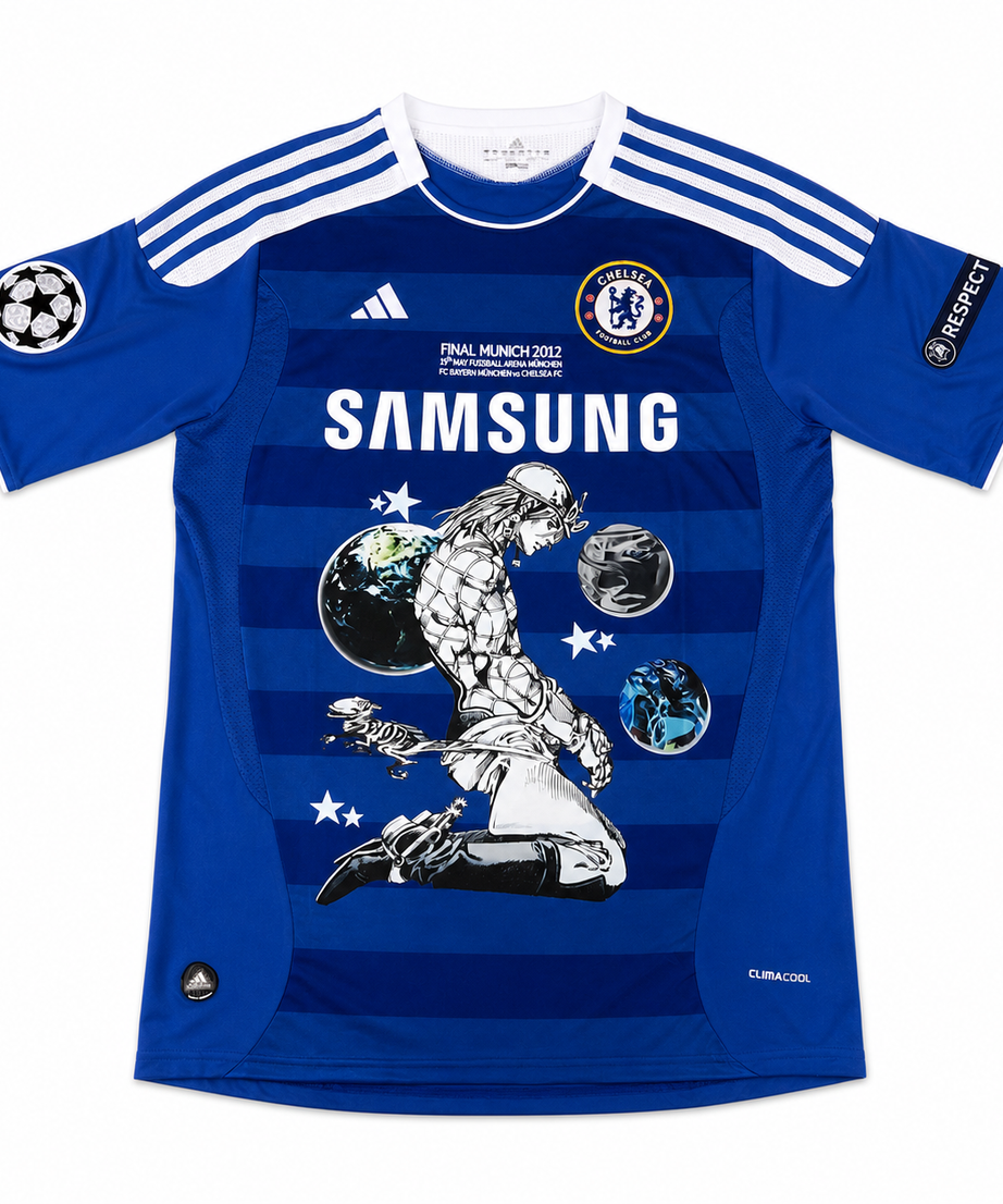 Diego Brando Chelsea Blue Graphic Jersey - clean front view on white background
