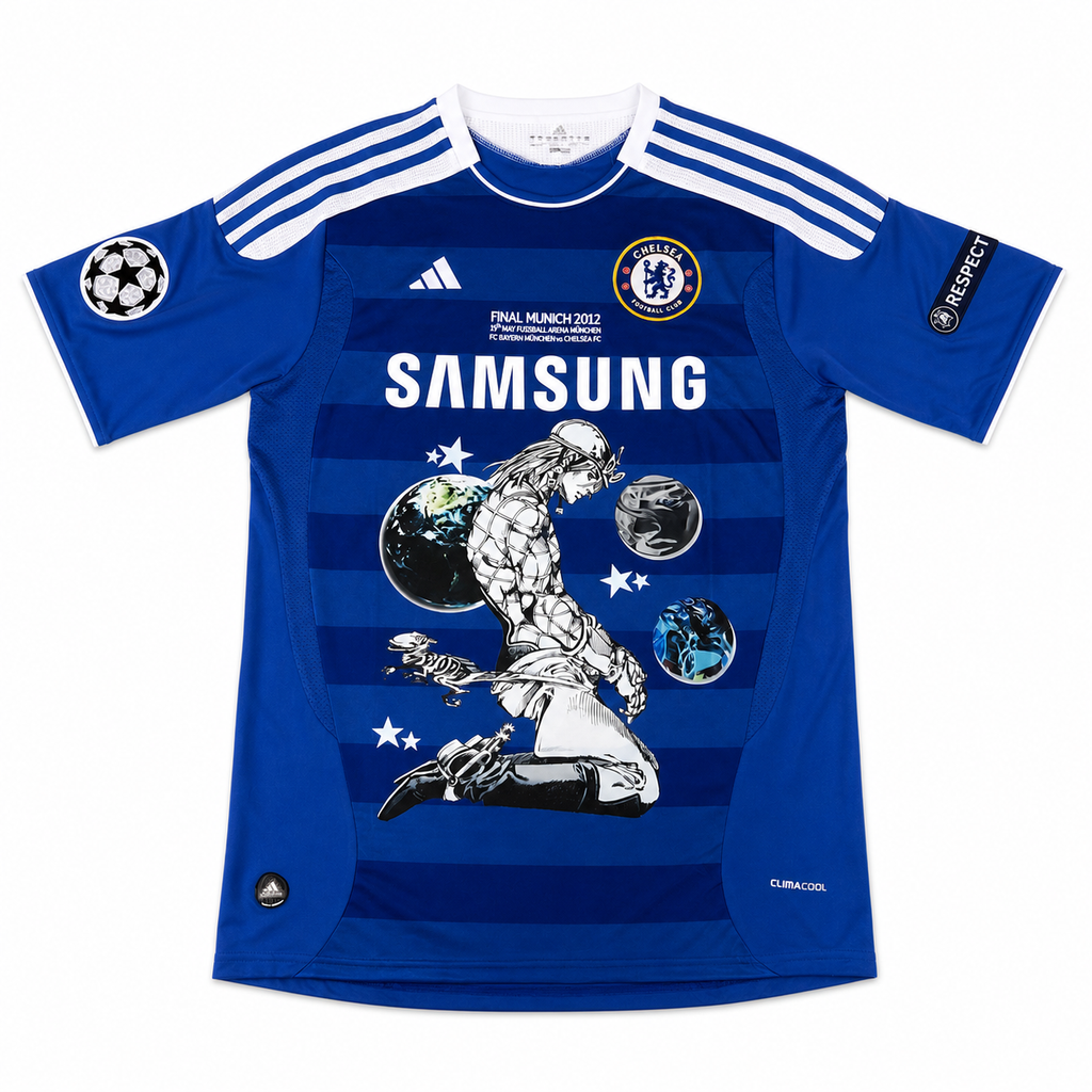 Diego Brando Chelsea Blue Graphic Jersey - clean front view on white background