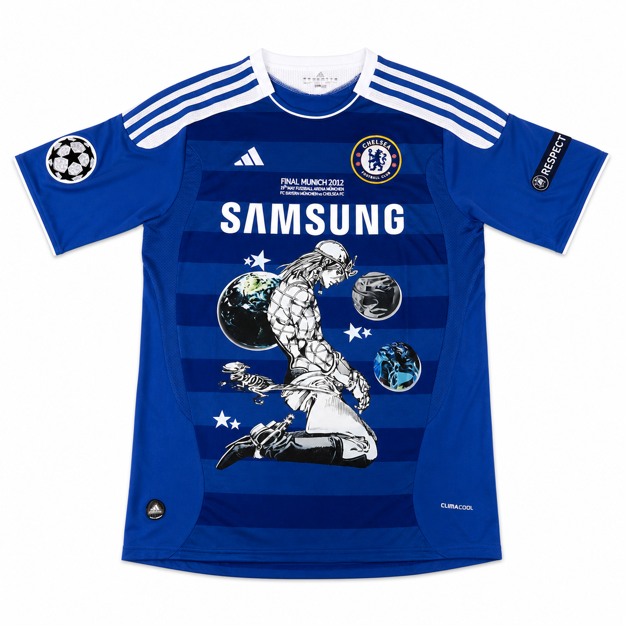 Diego Brando Chelsea Blue Graphic Jersey - clean front view on white background