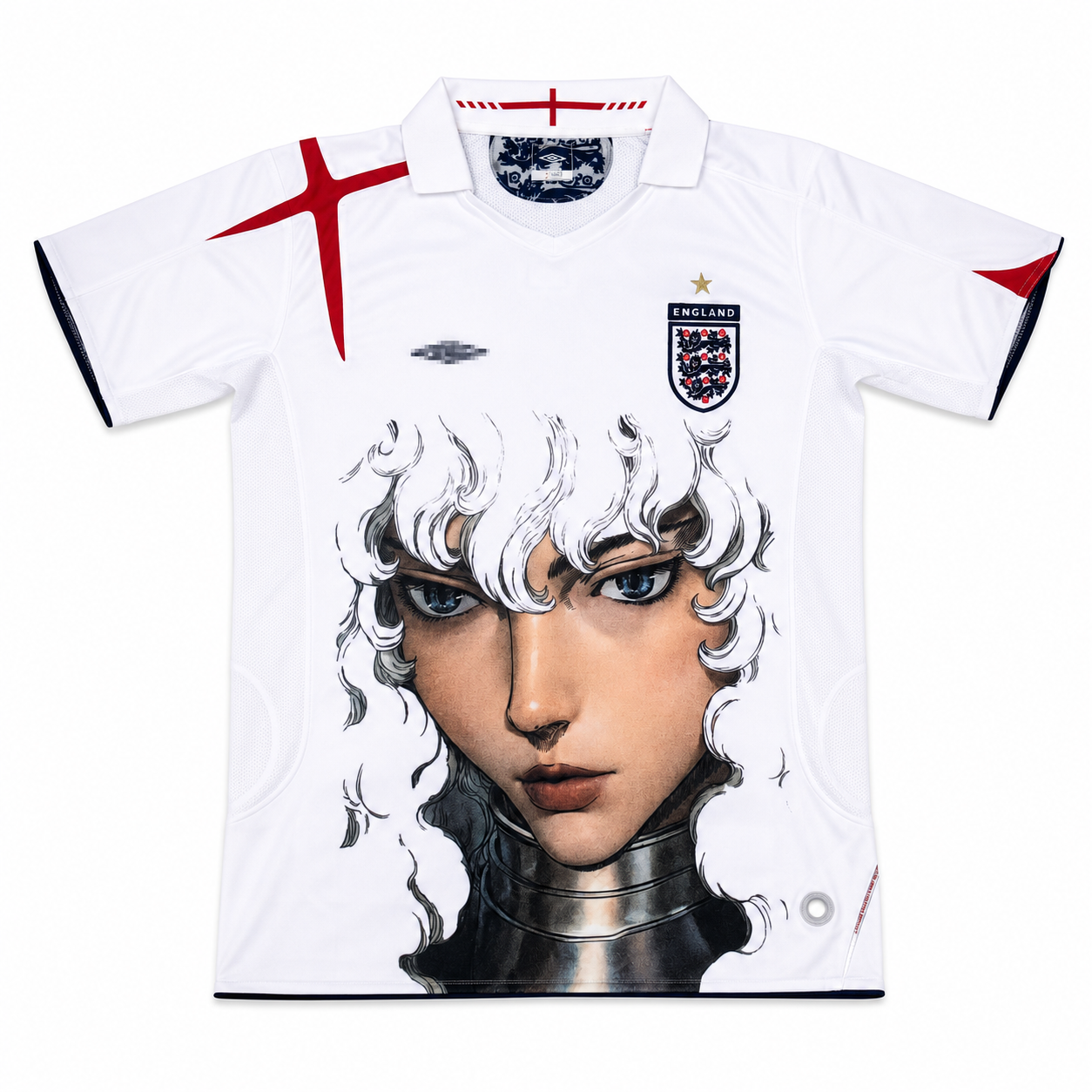 Griffith England White Graphic Jersey - clean front view on white background