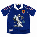 Diego Brando Japan Blue Flame Graphic Jersey - clean front view on white background