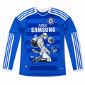 Diego Brando Chelsea Blue Long-Sleeve Graphic Jersey - clean front view on white background
