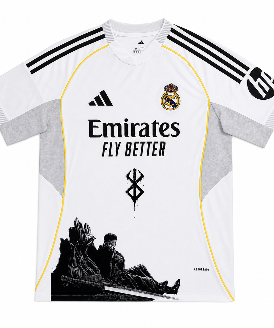 Guts Real Madrid white graphic jersey front view