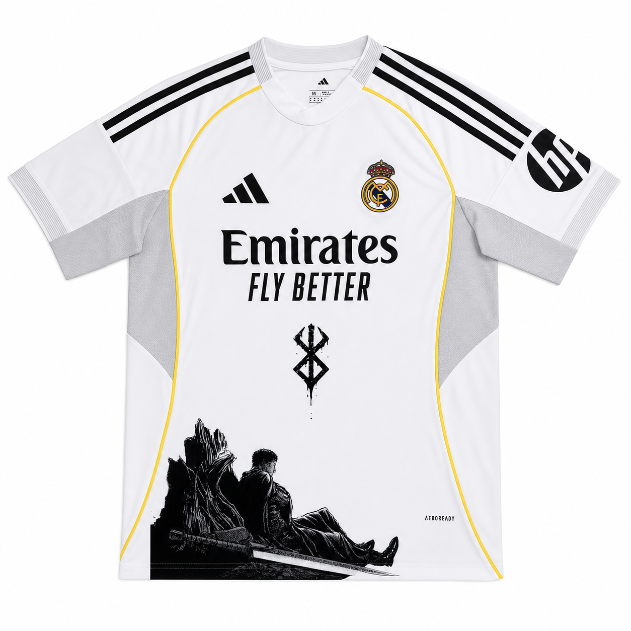 Guts Real Madrid white graphic jersey front view