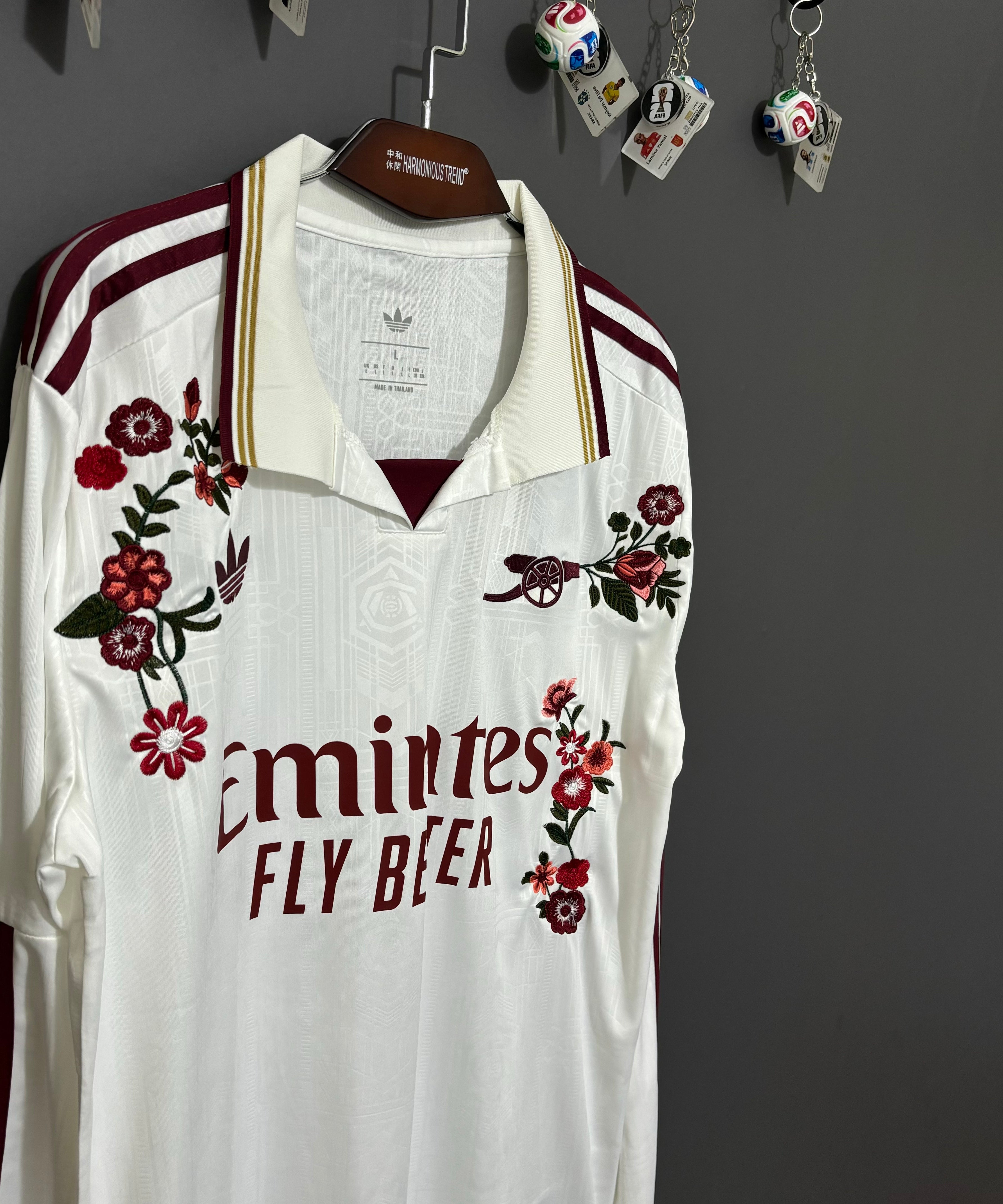 Arsenal Burgundy Rose Long Sleeve Embroidered Jersey