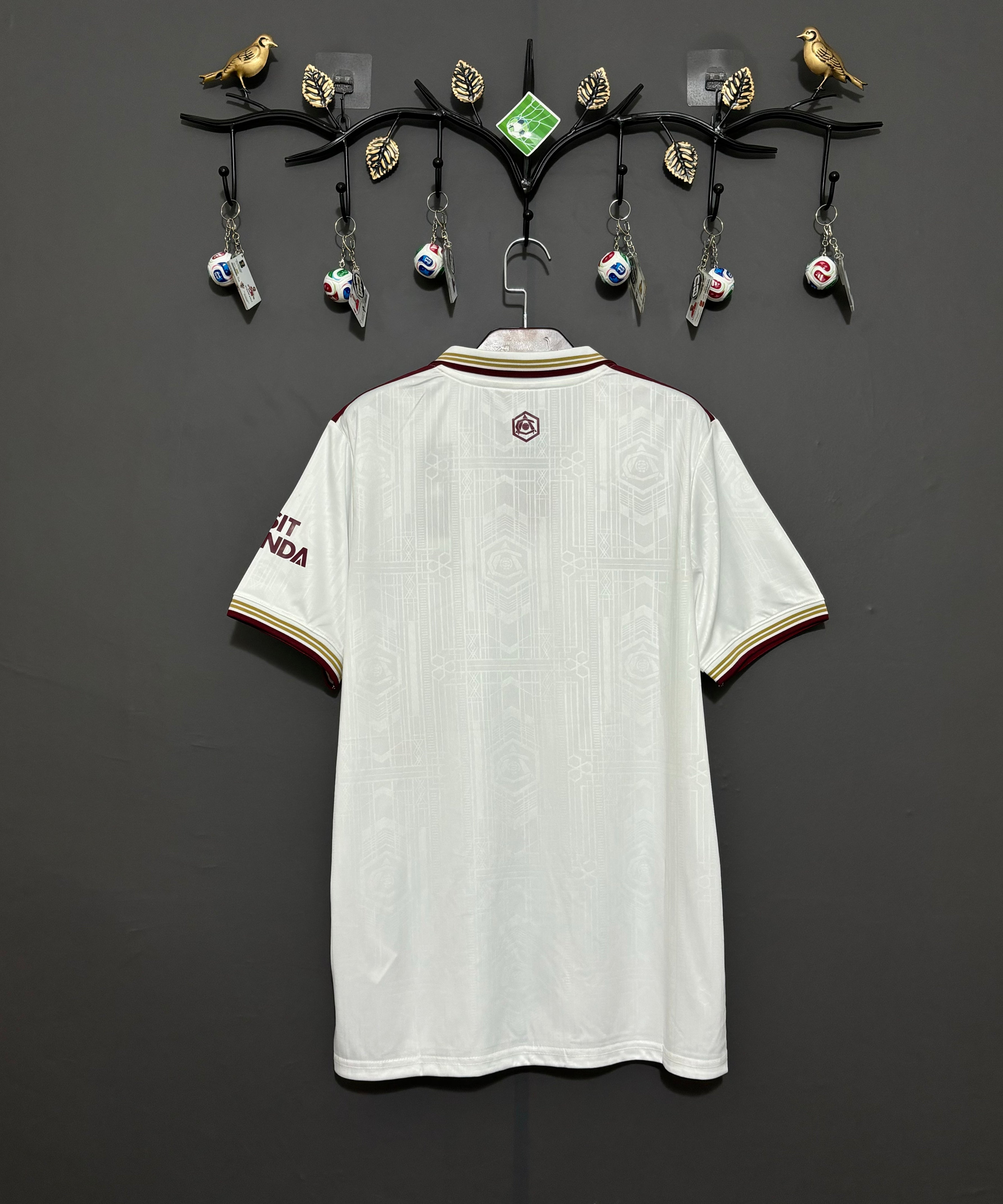 Arsenal Bordeauxrosen-Stickerei-Trikot