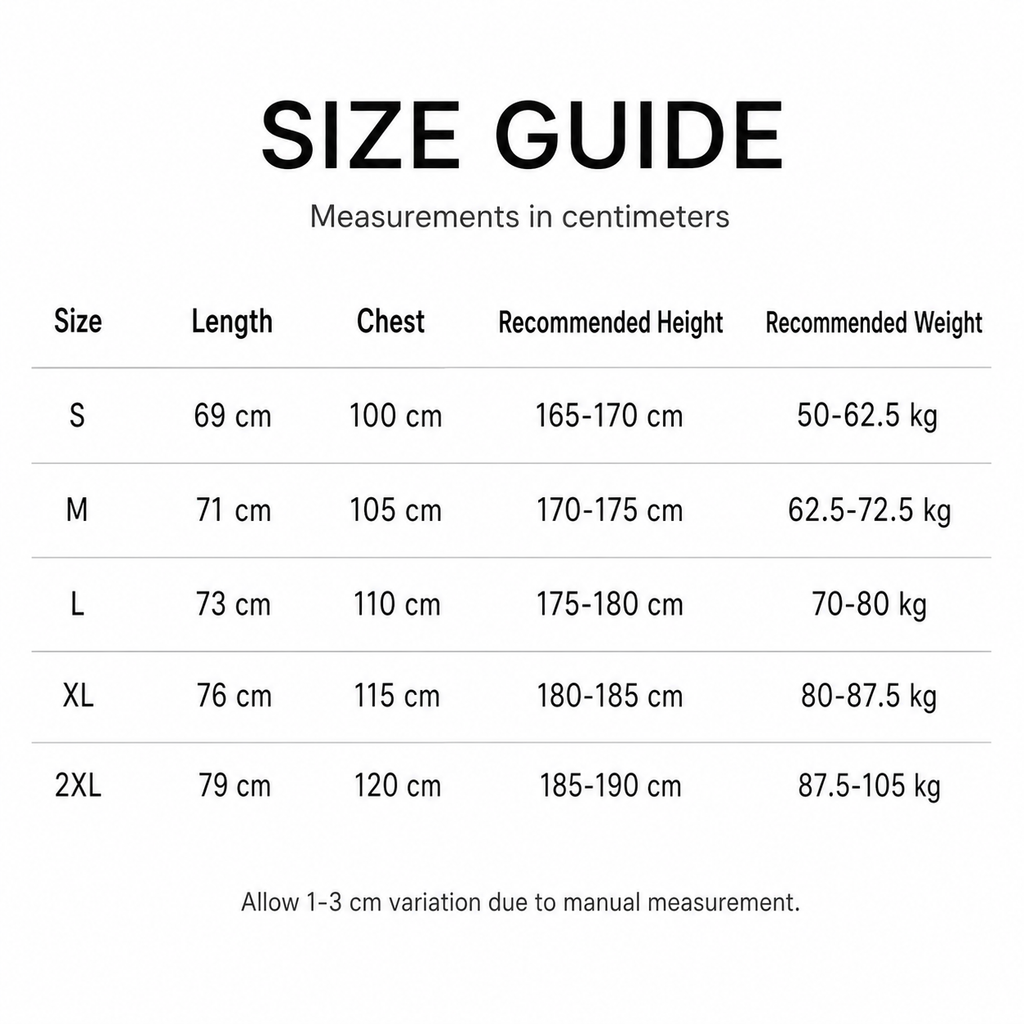 Makima England graphic jersey English size guide