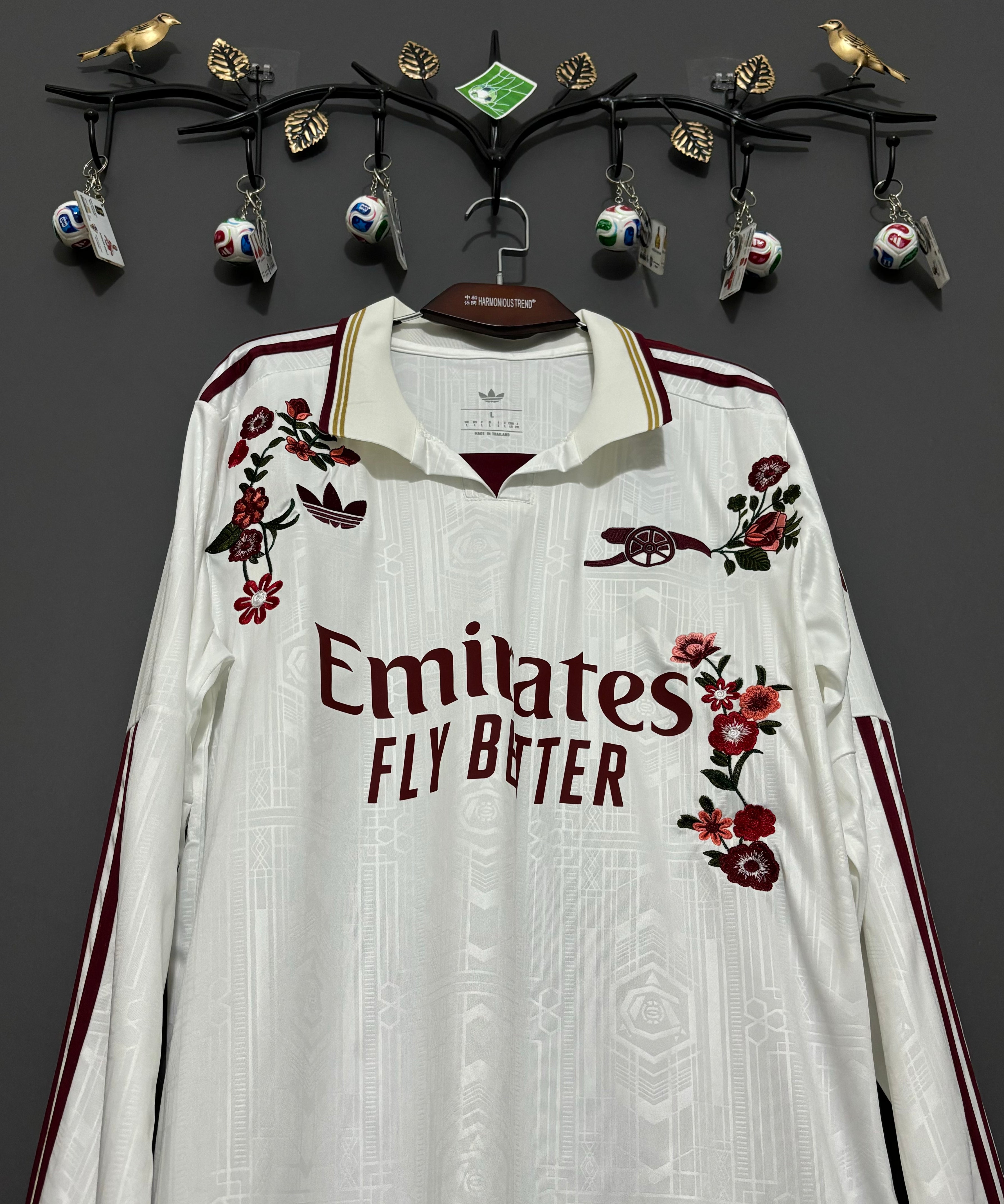 Arsenal Burgundy Rose Long Sleeve Embroidered Jersey
