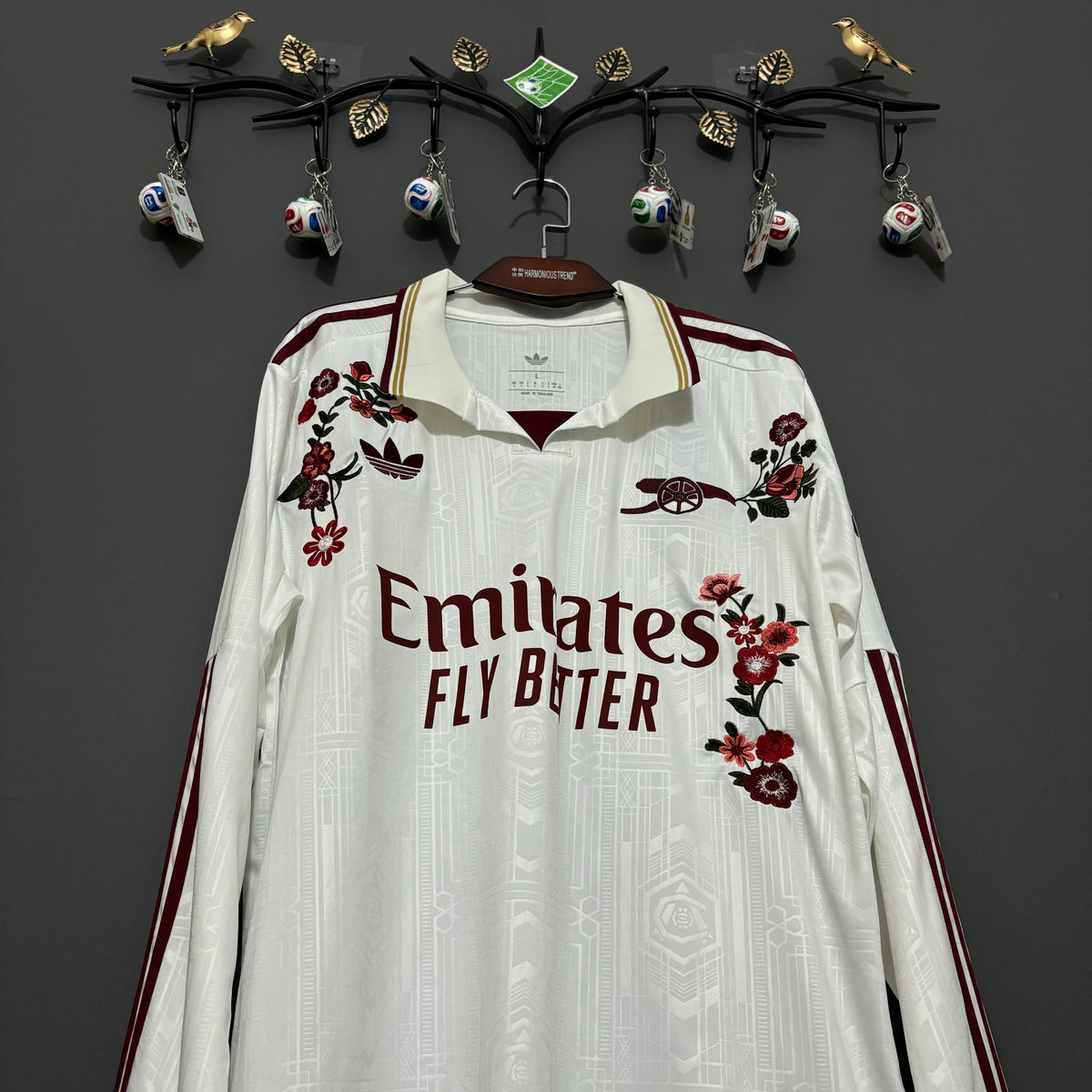 Arsenal Burgundy Rose Long Sleeve Embroidered Jersey