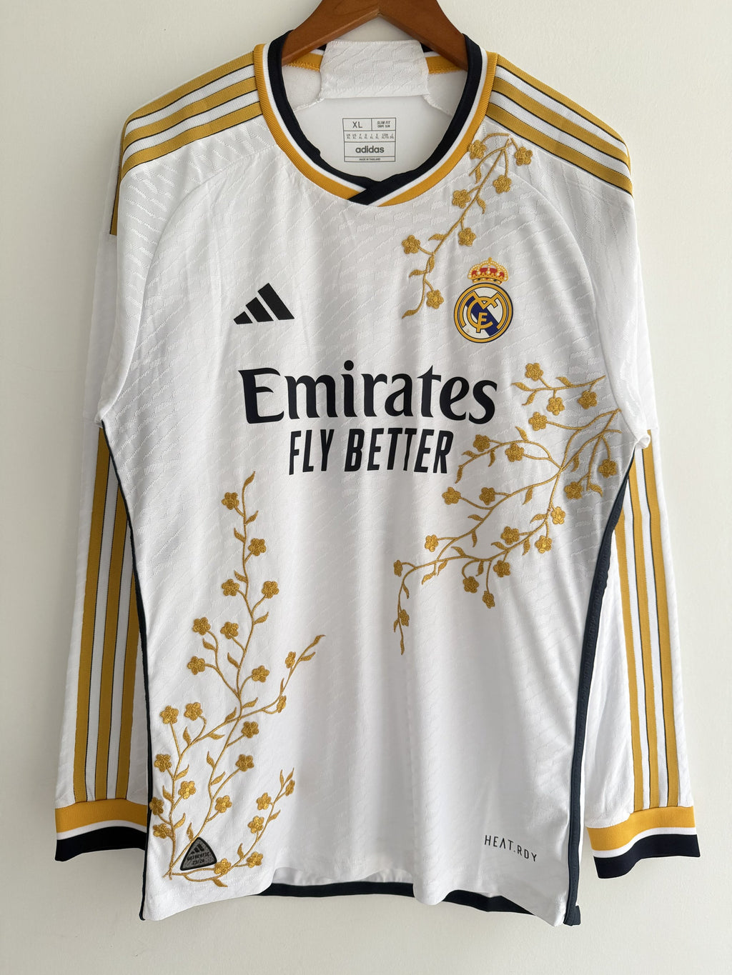 Real Madrid Gold Vine Embroidered Jersey - long sleeve product image 1