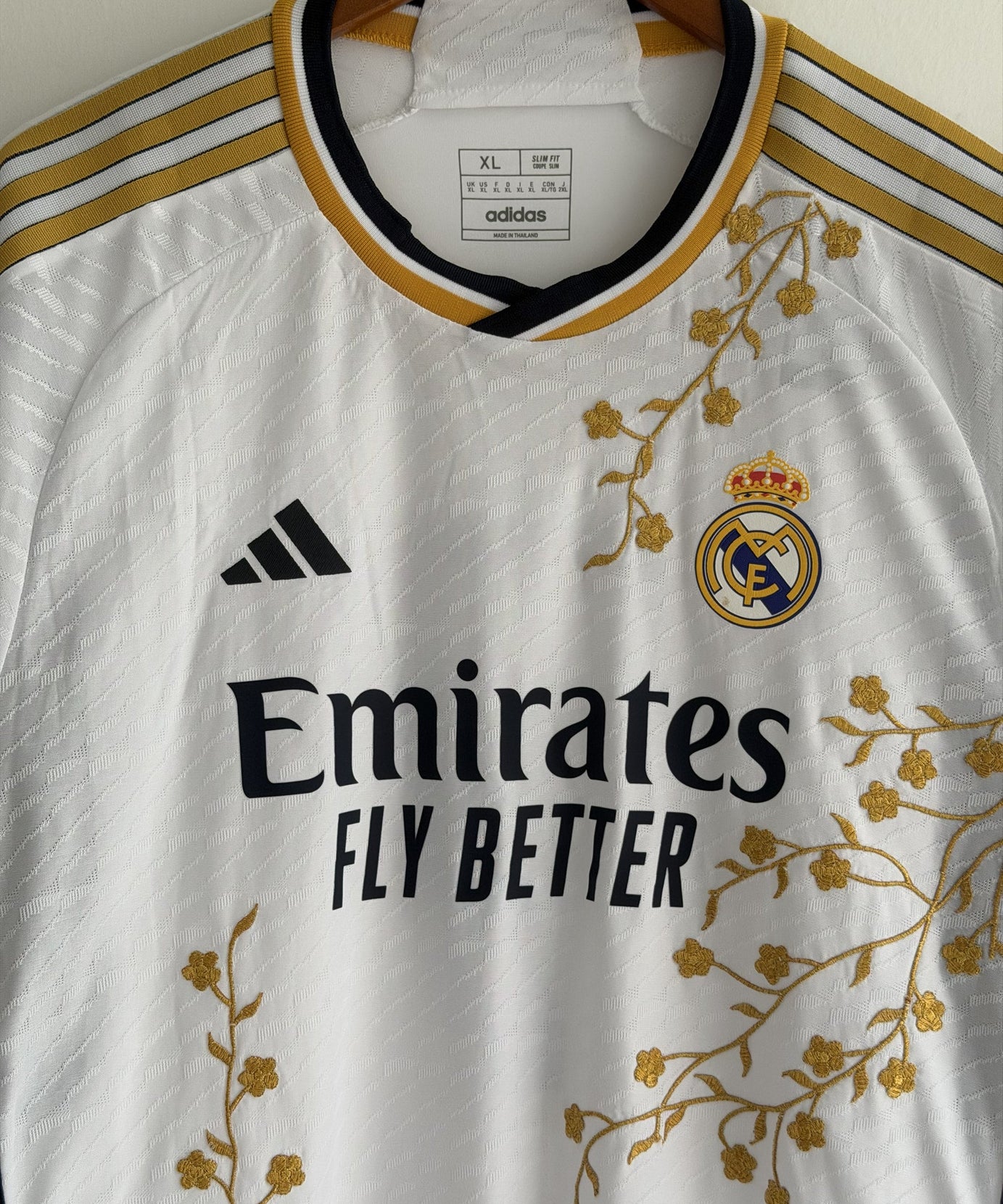 Real Madrid Gold Vine Embroidered Jersey - long sleeve product image 7