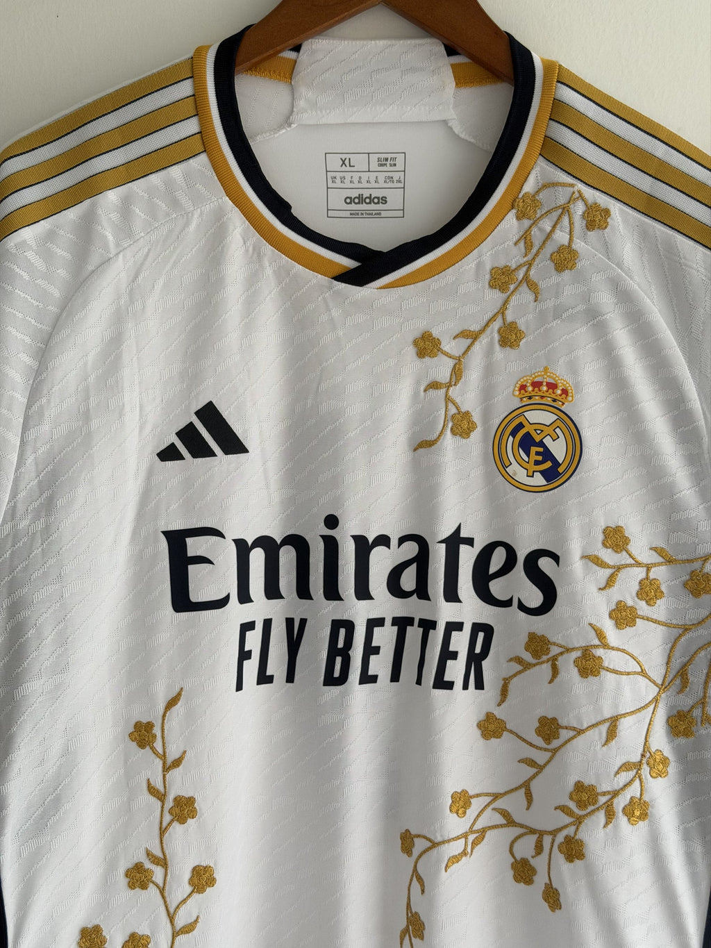 Real Madrid Gold Vine Embroidered Jersey - long sleeve product image 7