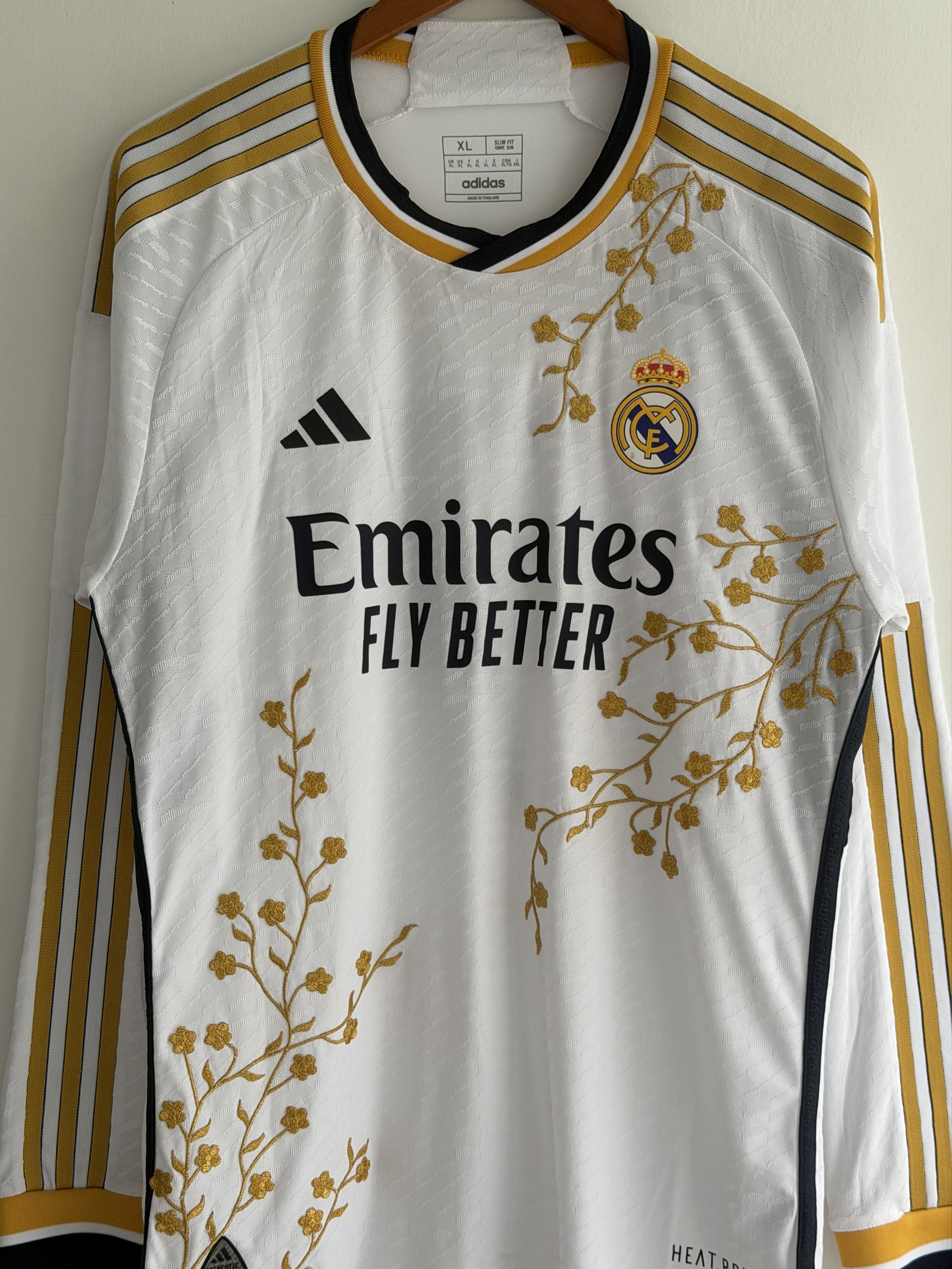 Real Madrid Gold Vine Embroidered Jersey - long sleeve product image 8