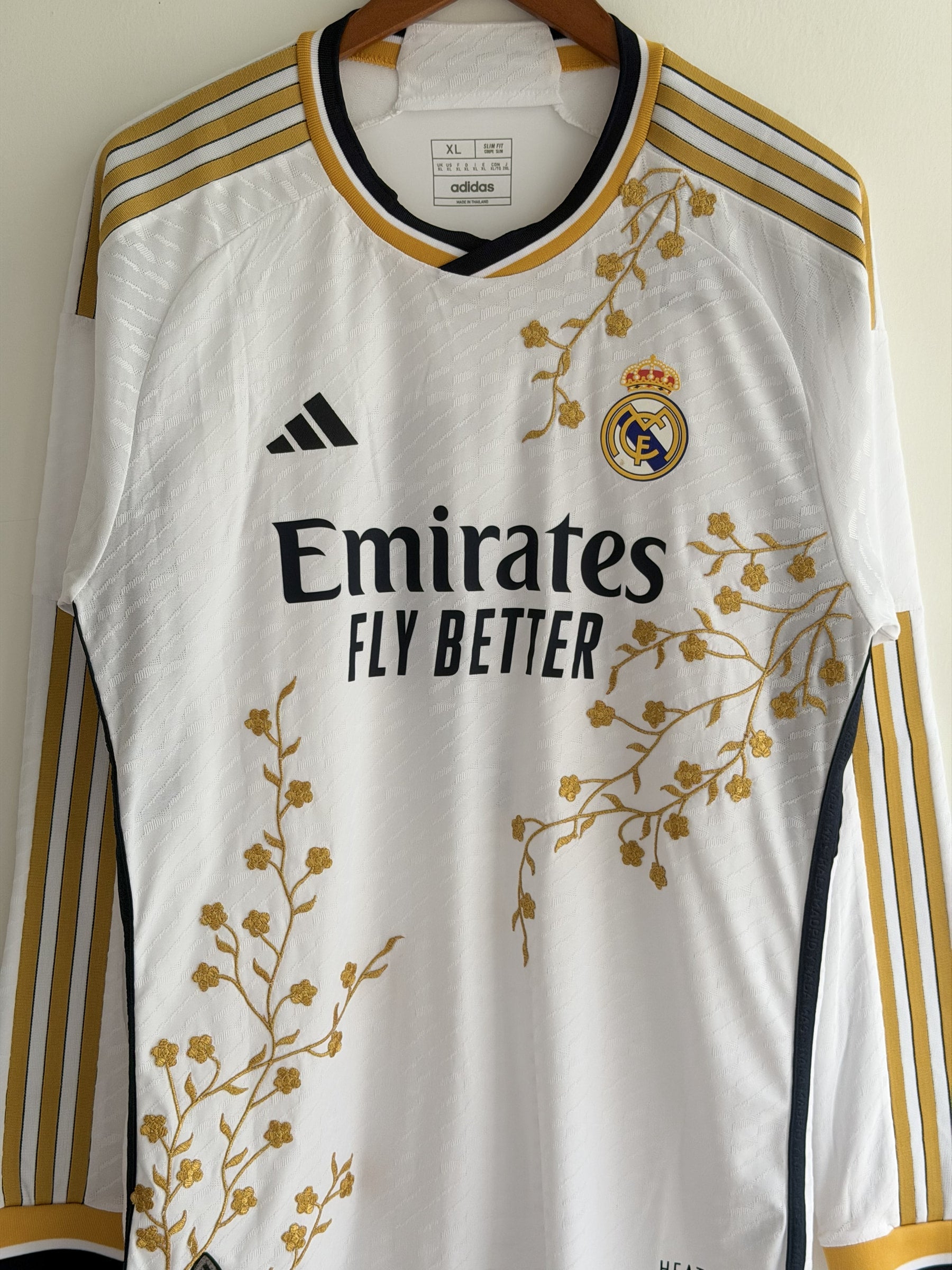 Real Madrid Gold Vine Embroidered Jersey - long sleeve product image 9