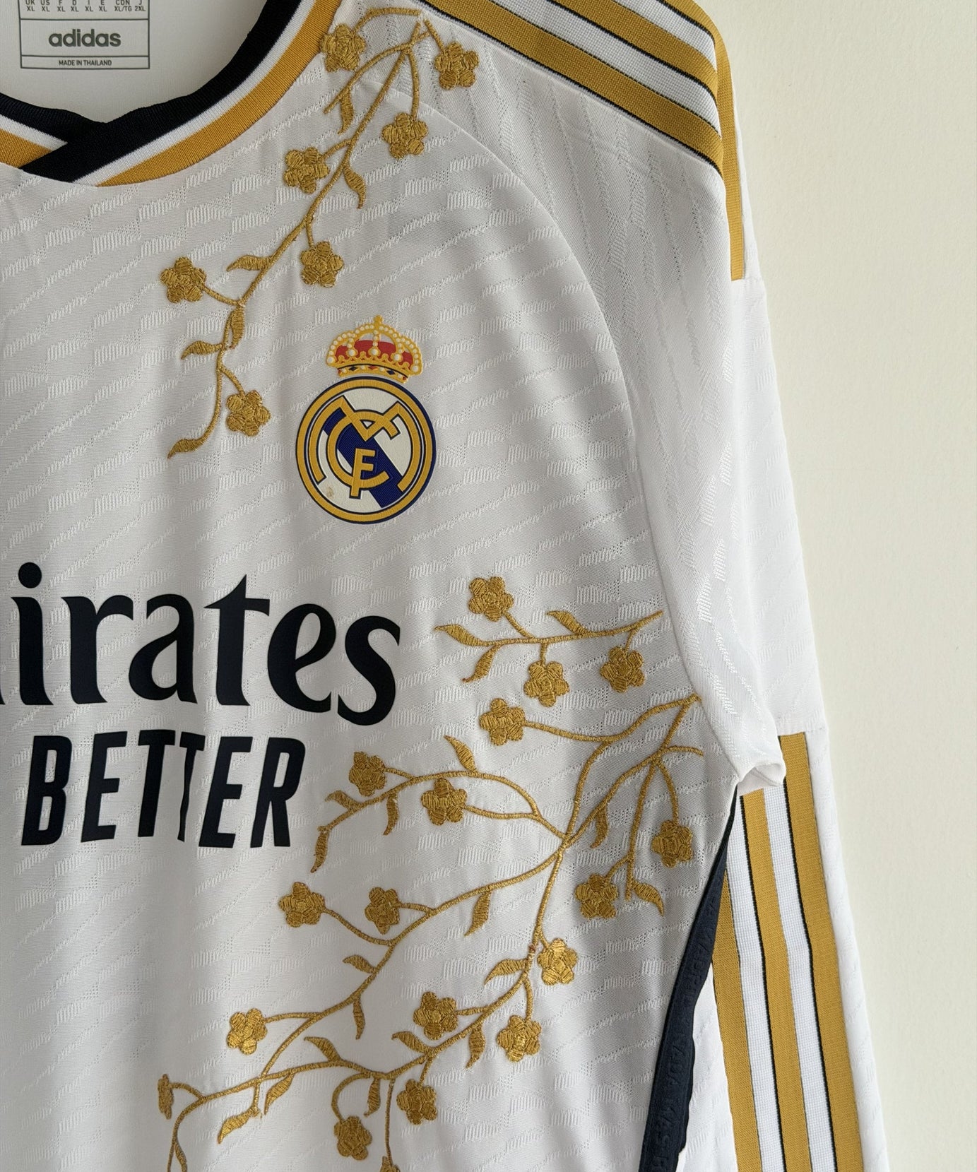 Real Madrid Gold Vine Embroidered Jersey - long sleeve product image 10