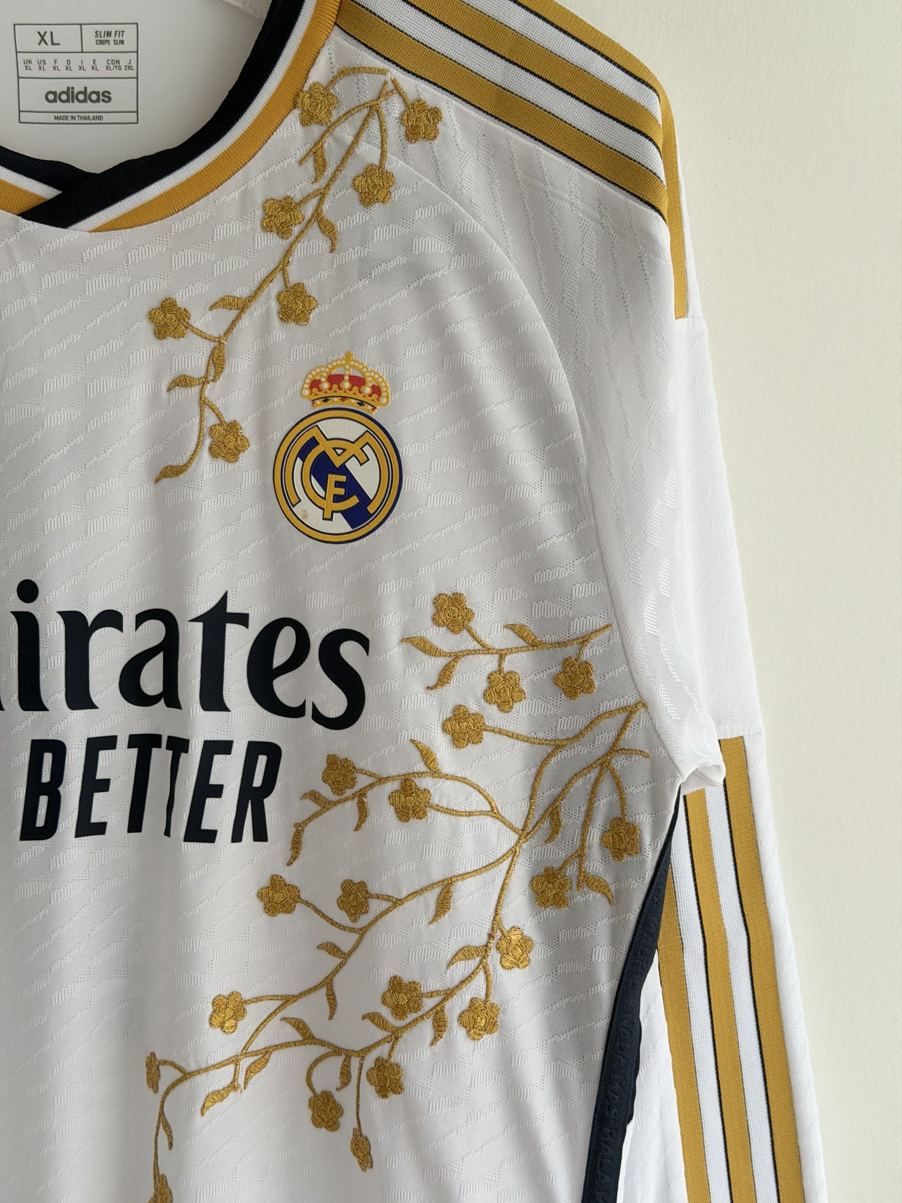 Real Madrid Gold Vine Embroidered Jersey - long sleeve product image 10