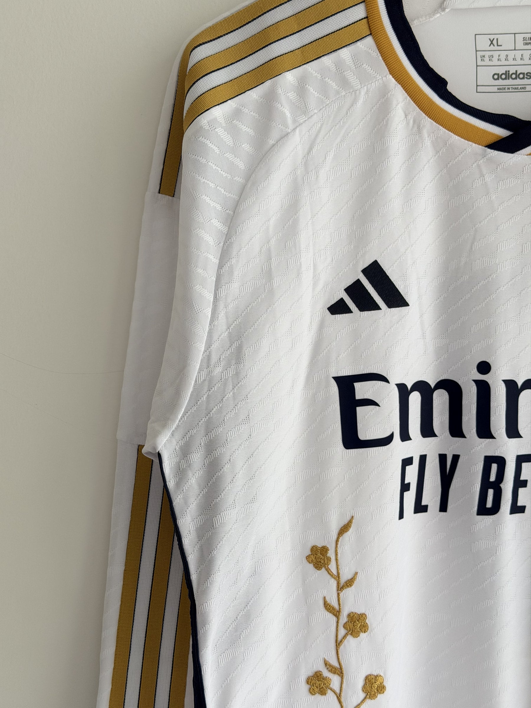 Real Madrid Gold Vine Embroidered Jersey - long sleeve product image 11