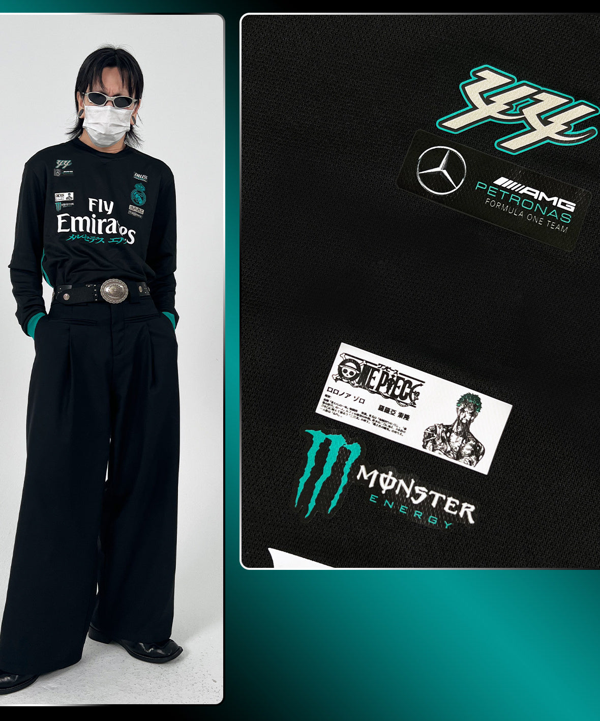 Real Madrid x Mercedes AMG F1 Hamilton No. 44 Jersey - product view 3