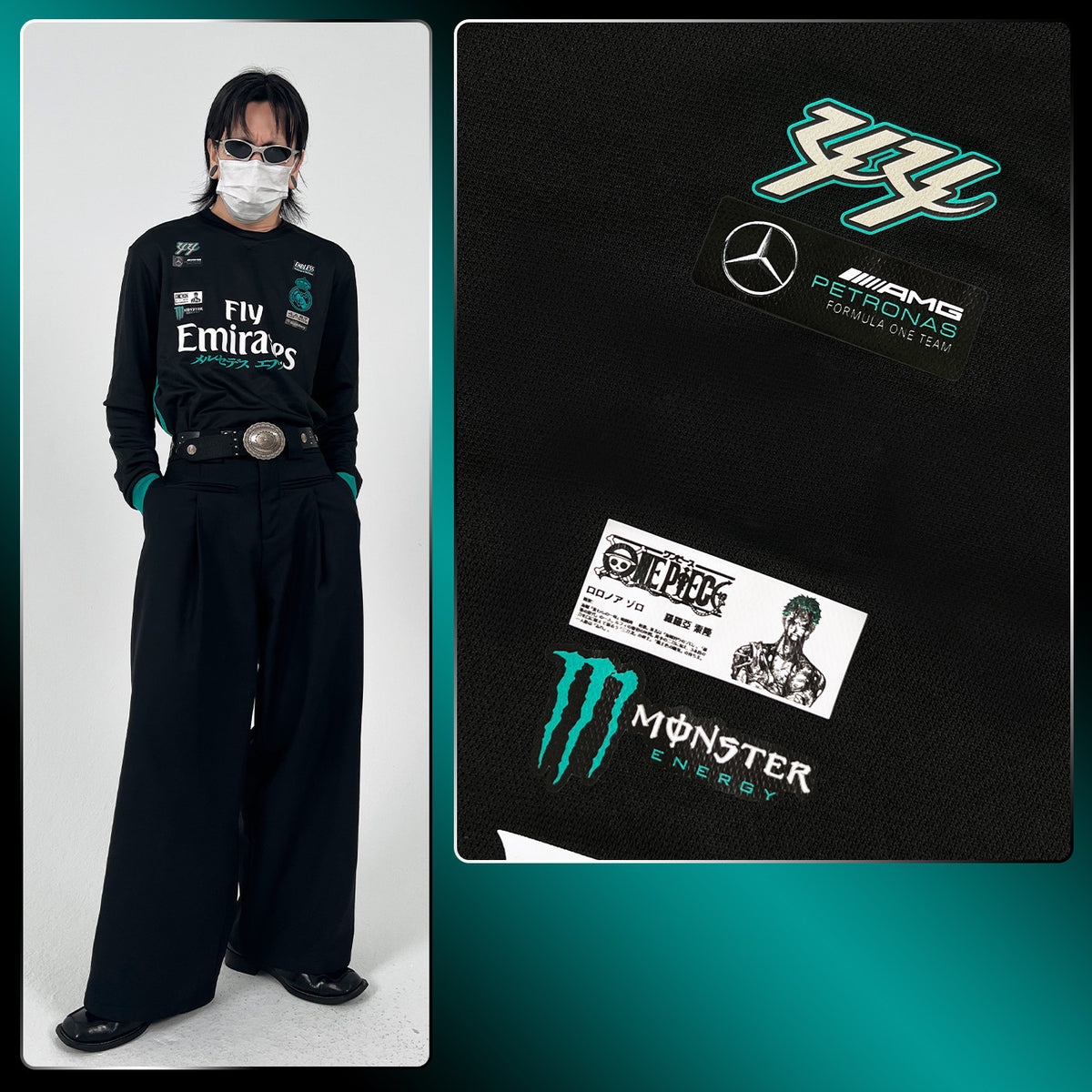 Real Madrid x Mercedes AMG F1 Hamilton No. 44 Jersey - product view 3