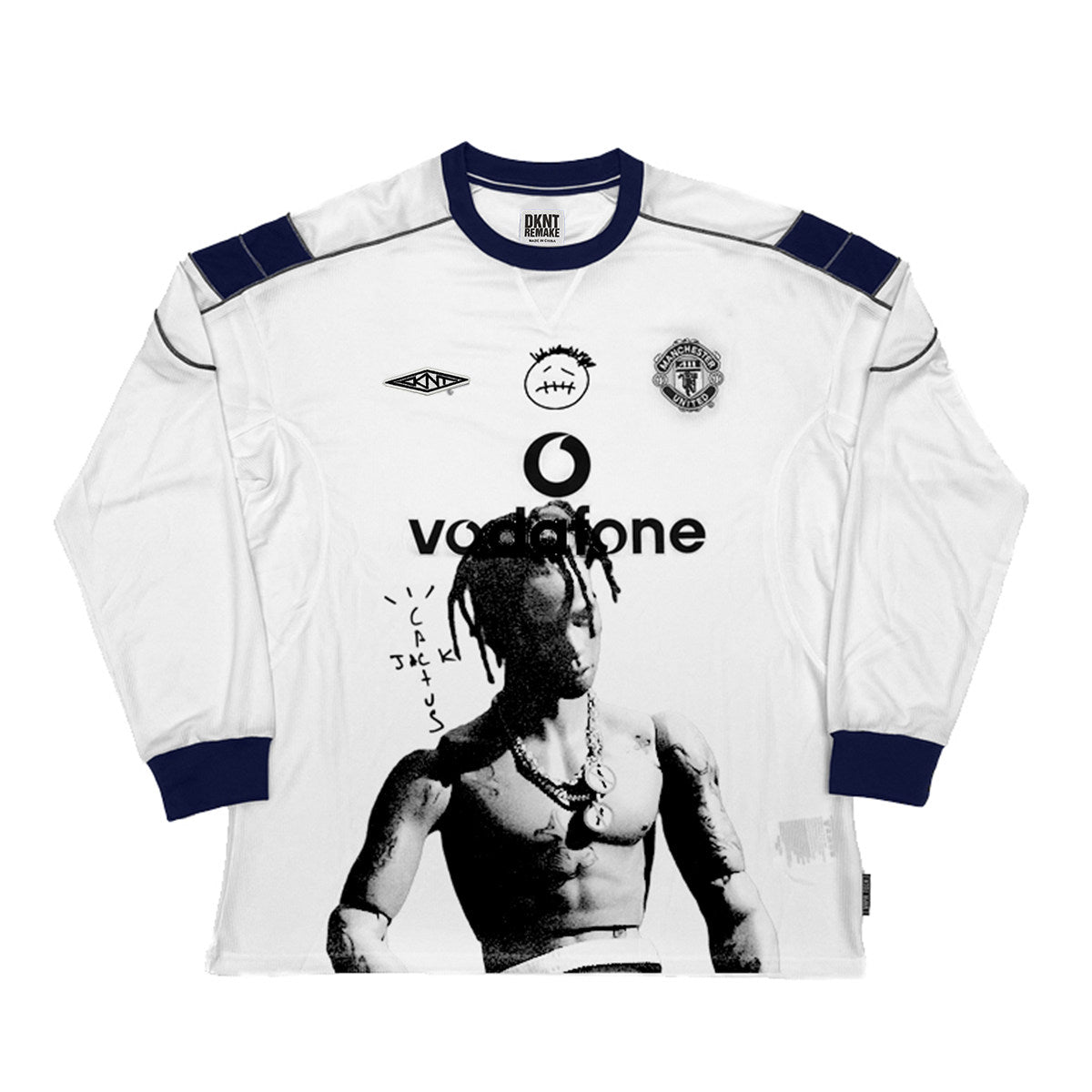 Travis Scott Manchester United Weißes Langarm-Portrait-Trikot