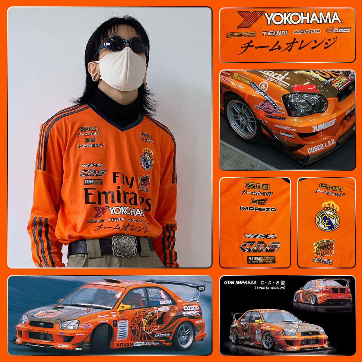 Real Madrid x Subaru GDB Team Orange Jersey - product view 5