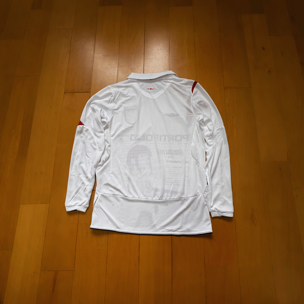 Makima England Weiß Langarm Grafiktrikot