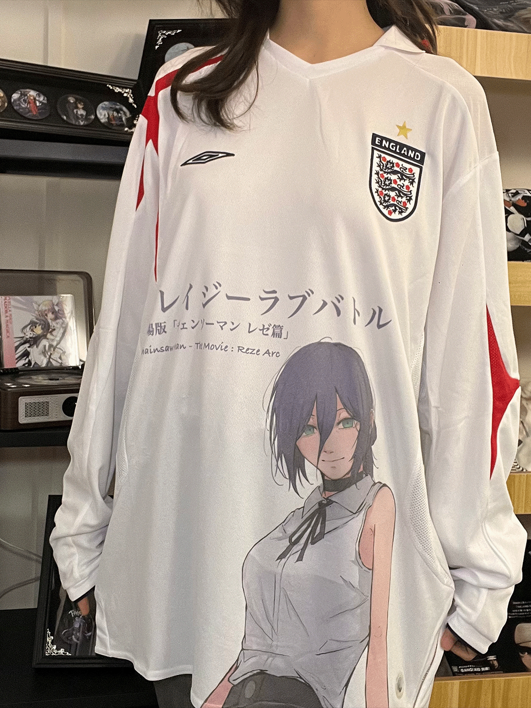 Reze England Weiß Grafiktrikot
