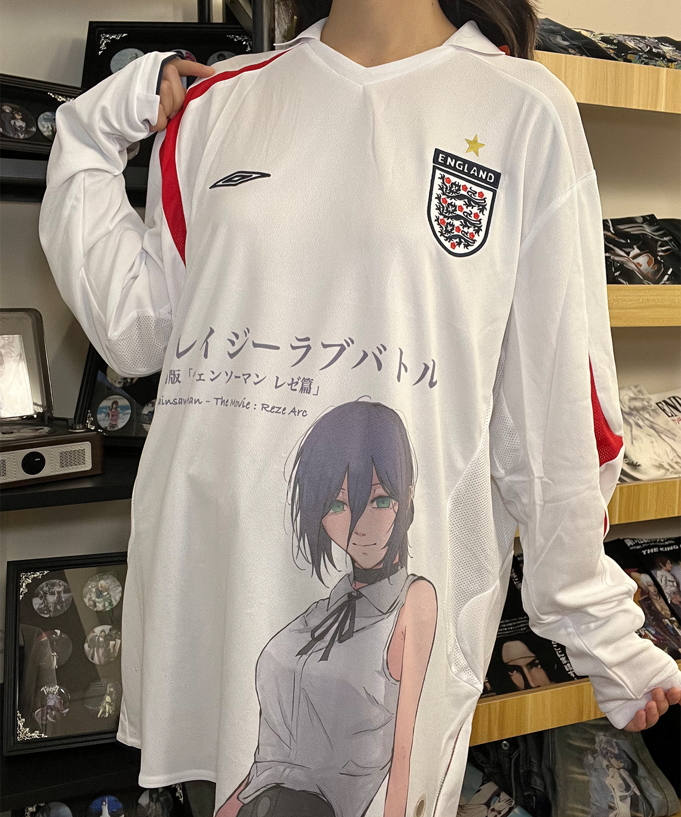 Reze England White Graphic Jersey