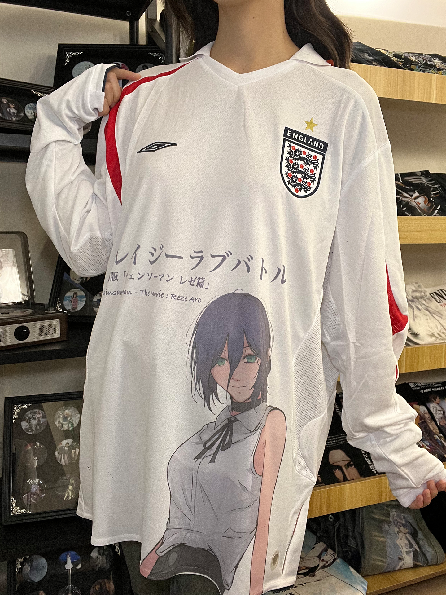 Reze England Weiß Grafiktrikot