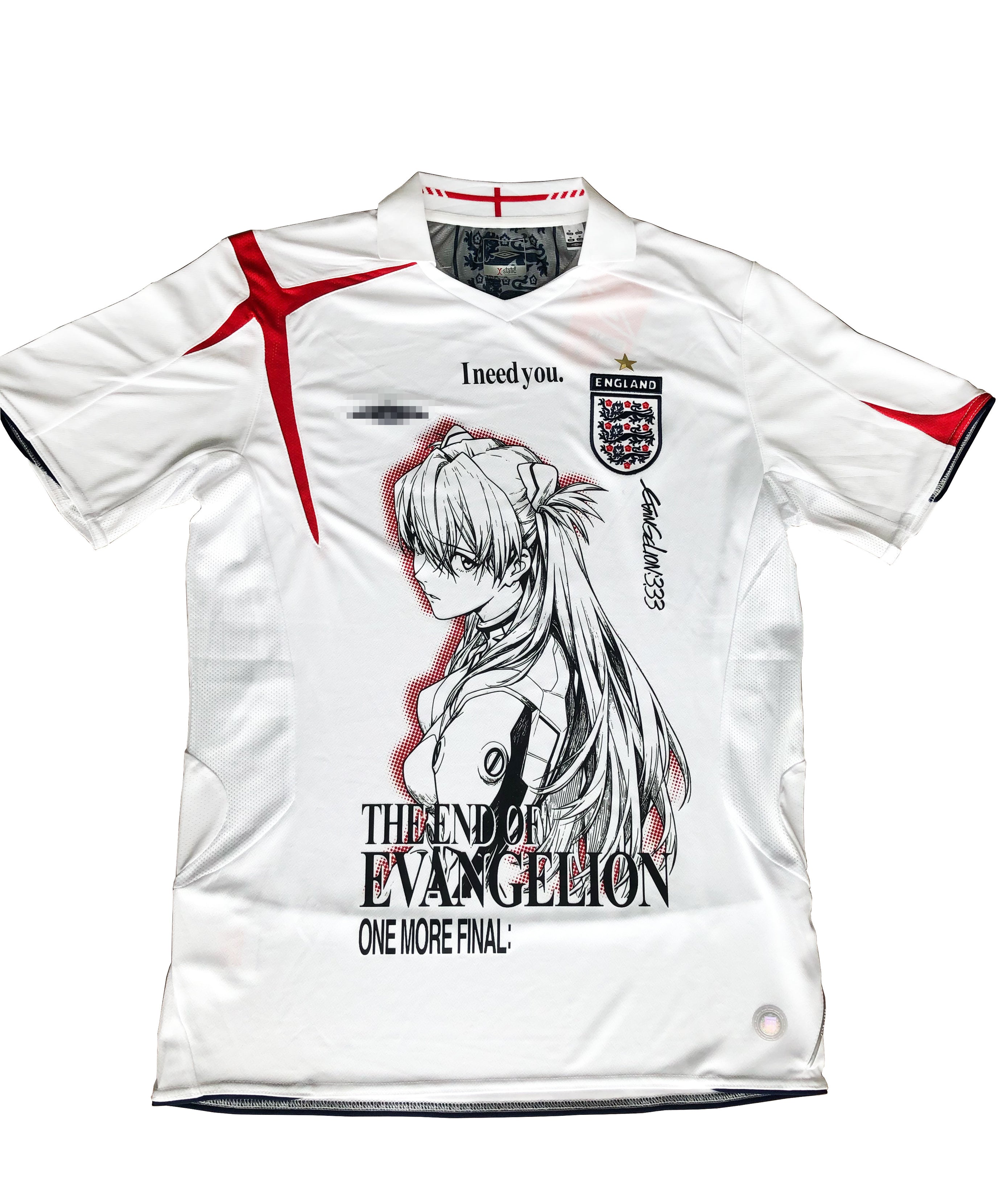 Camiseta gráfica blanca de Inglaterra Asuka Langley  