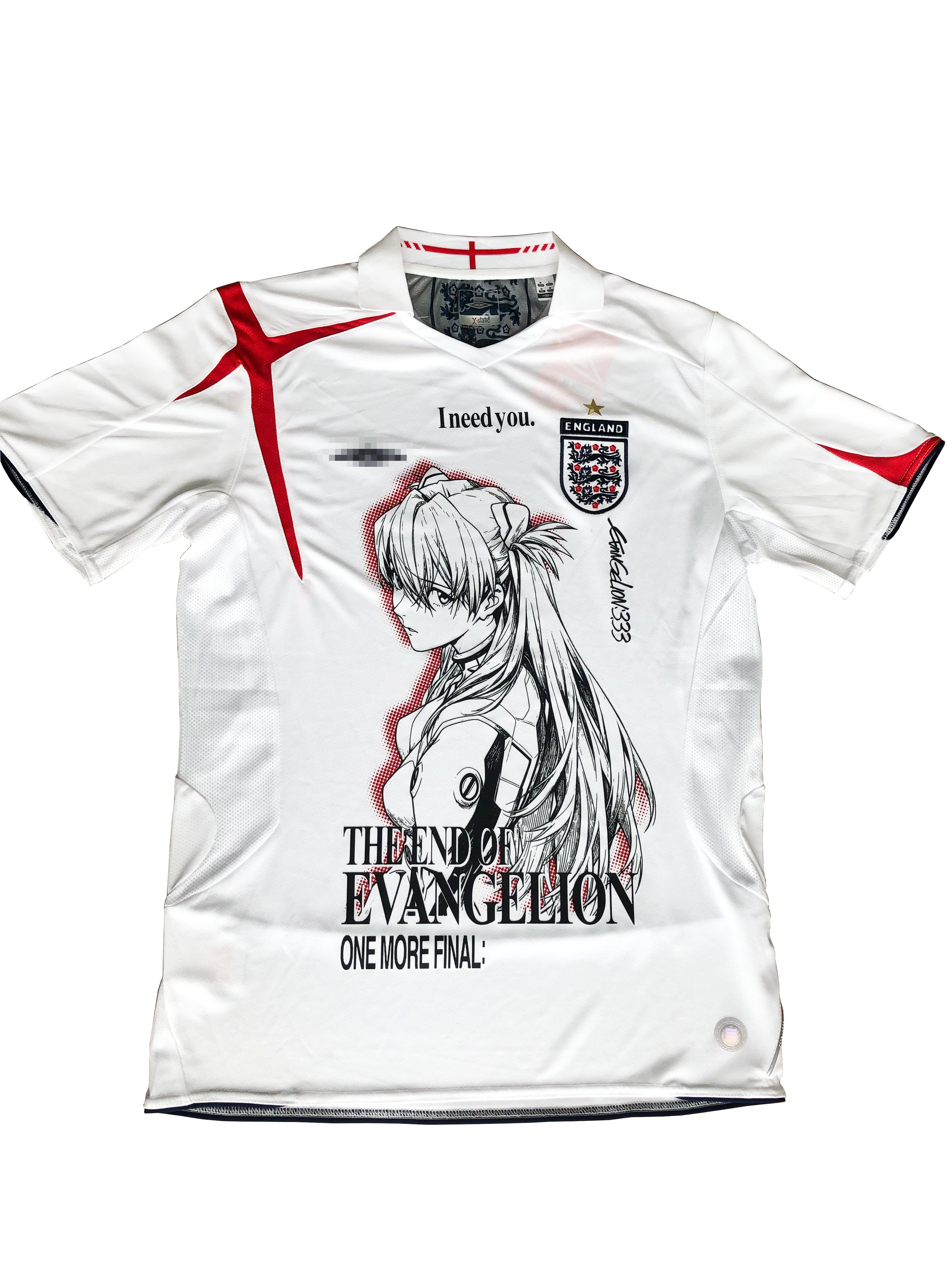 Asuka Langley England White Graphic Jersey