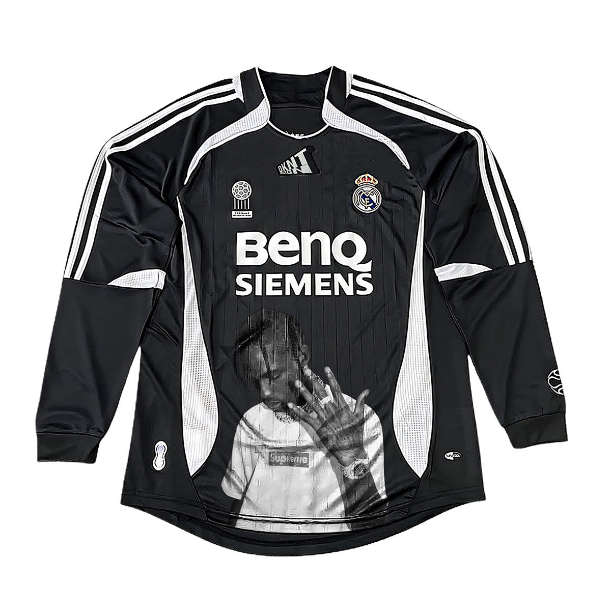 Travis Scott Real Madrid Black Long-Sleeve Hand Graphic Jersey