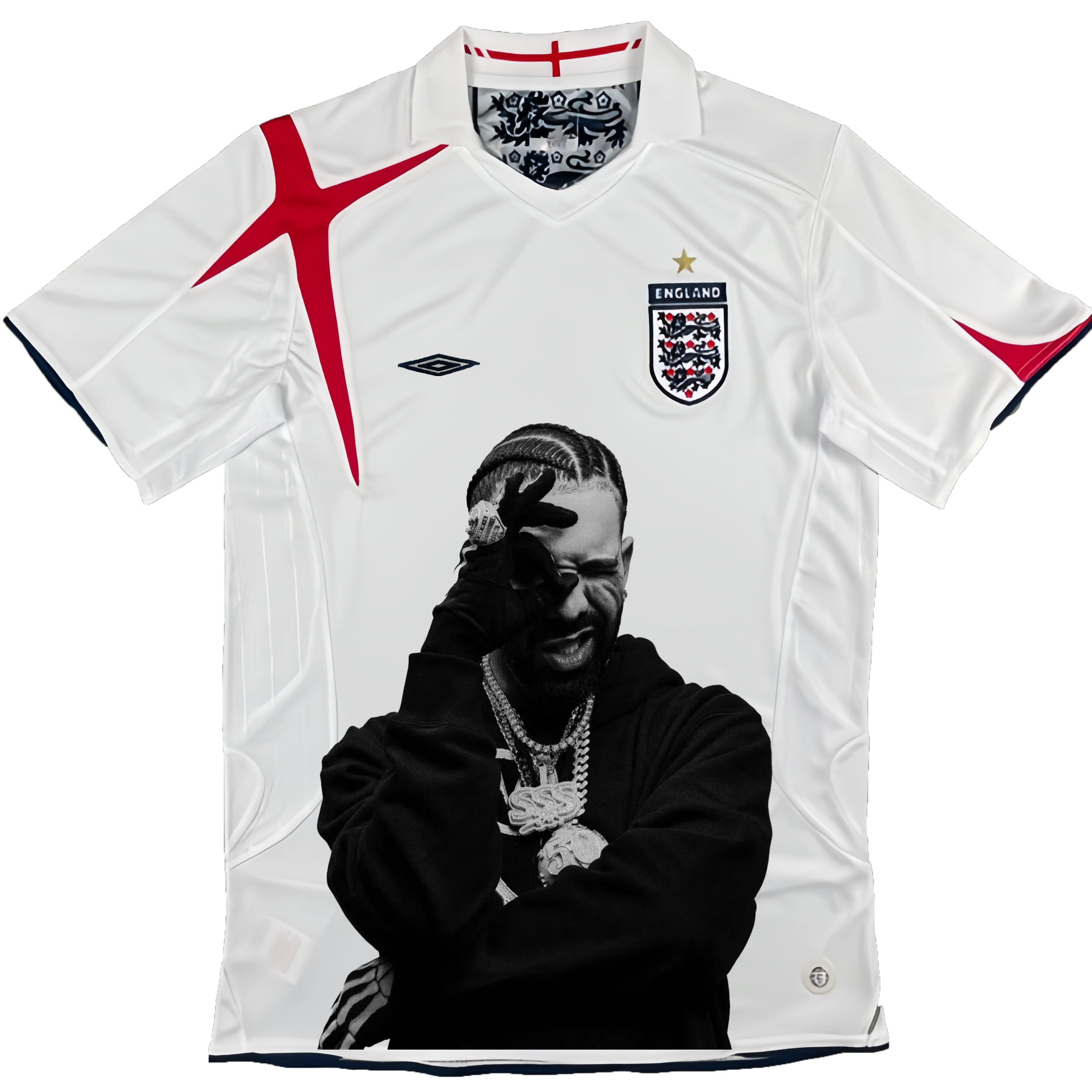 Drake England White Graphic Jersey