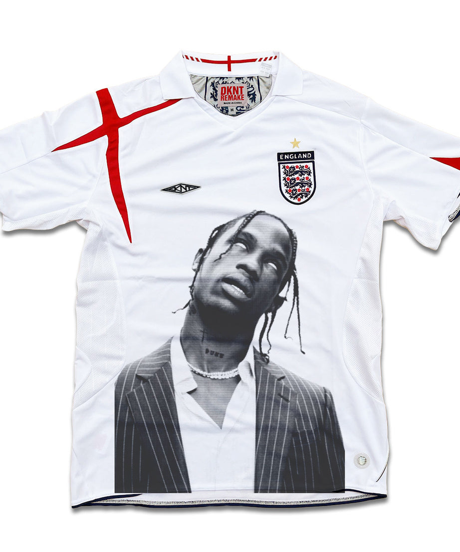 Travis Scott England White Suit Portrait Graphic Jersey