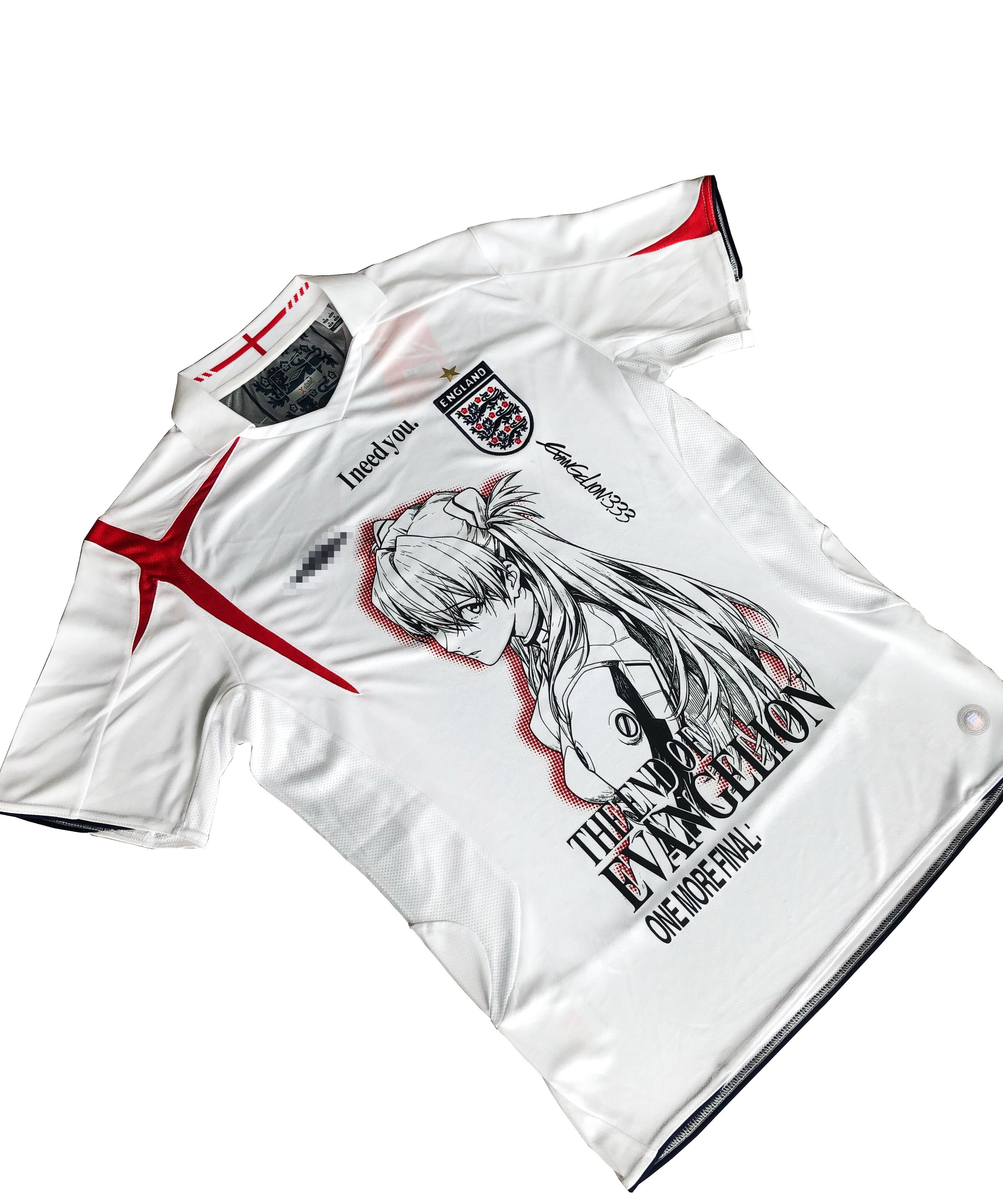 Camiseta gráfica blanca de Inglaterra Asuka Langley  