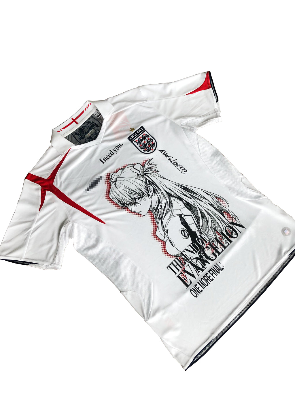 Asuka Langley England White Graphic Jersey