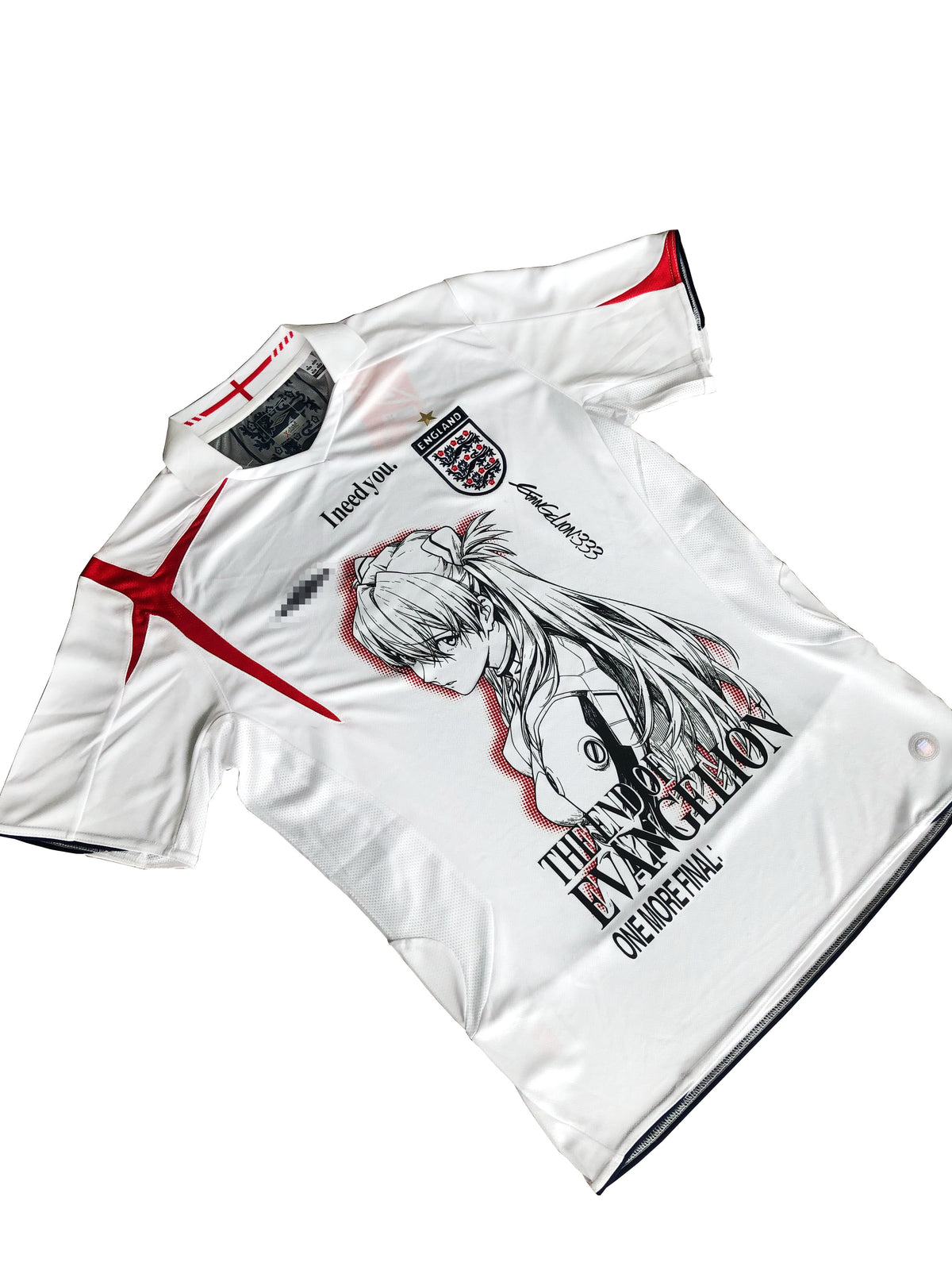 Camiseta gráfica blanca de Inglaterra Asuka Langley  