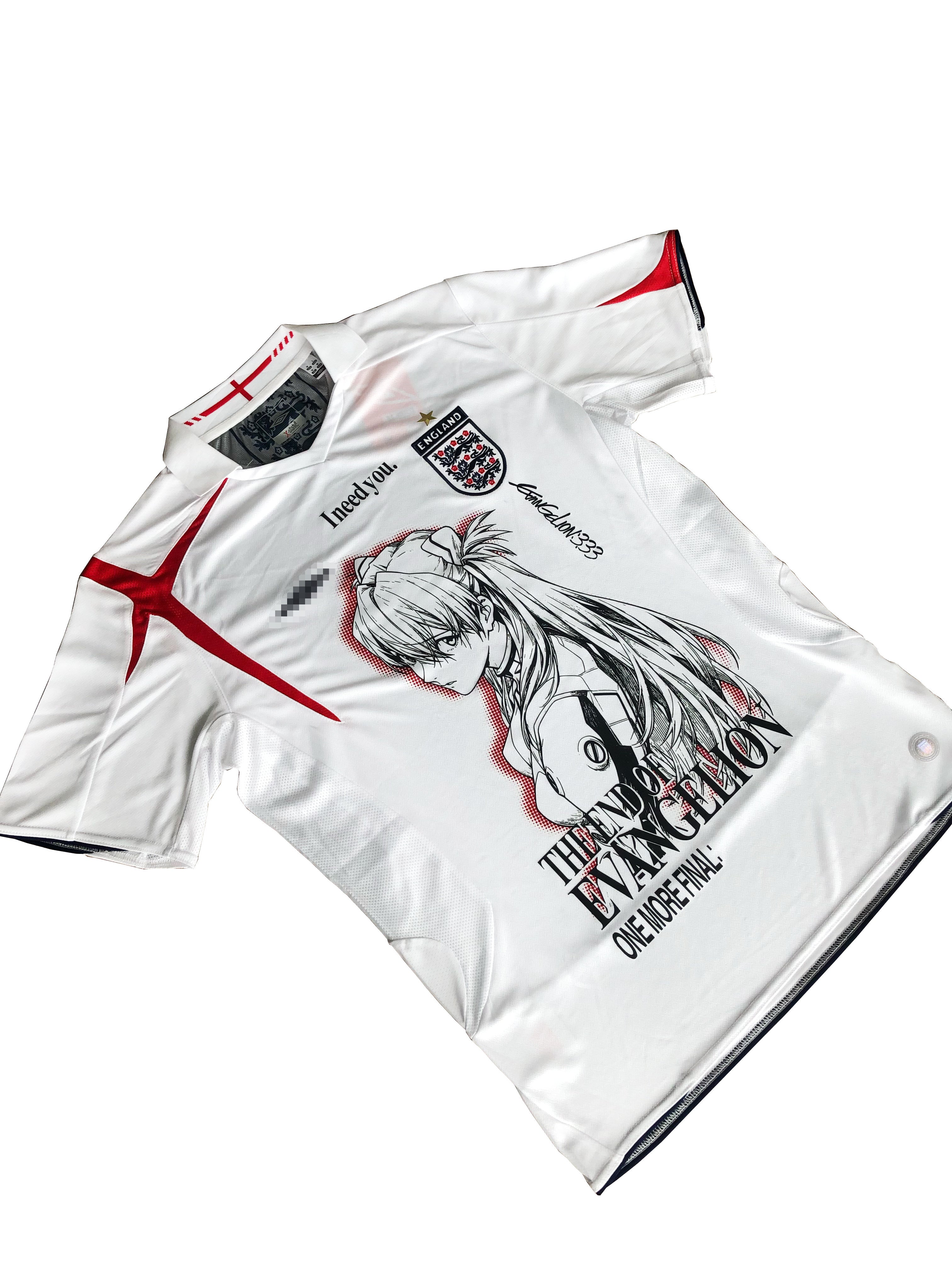 Asuka Langley England White Graphic Jersey