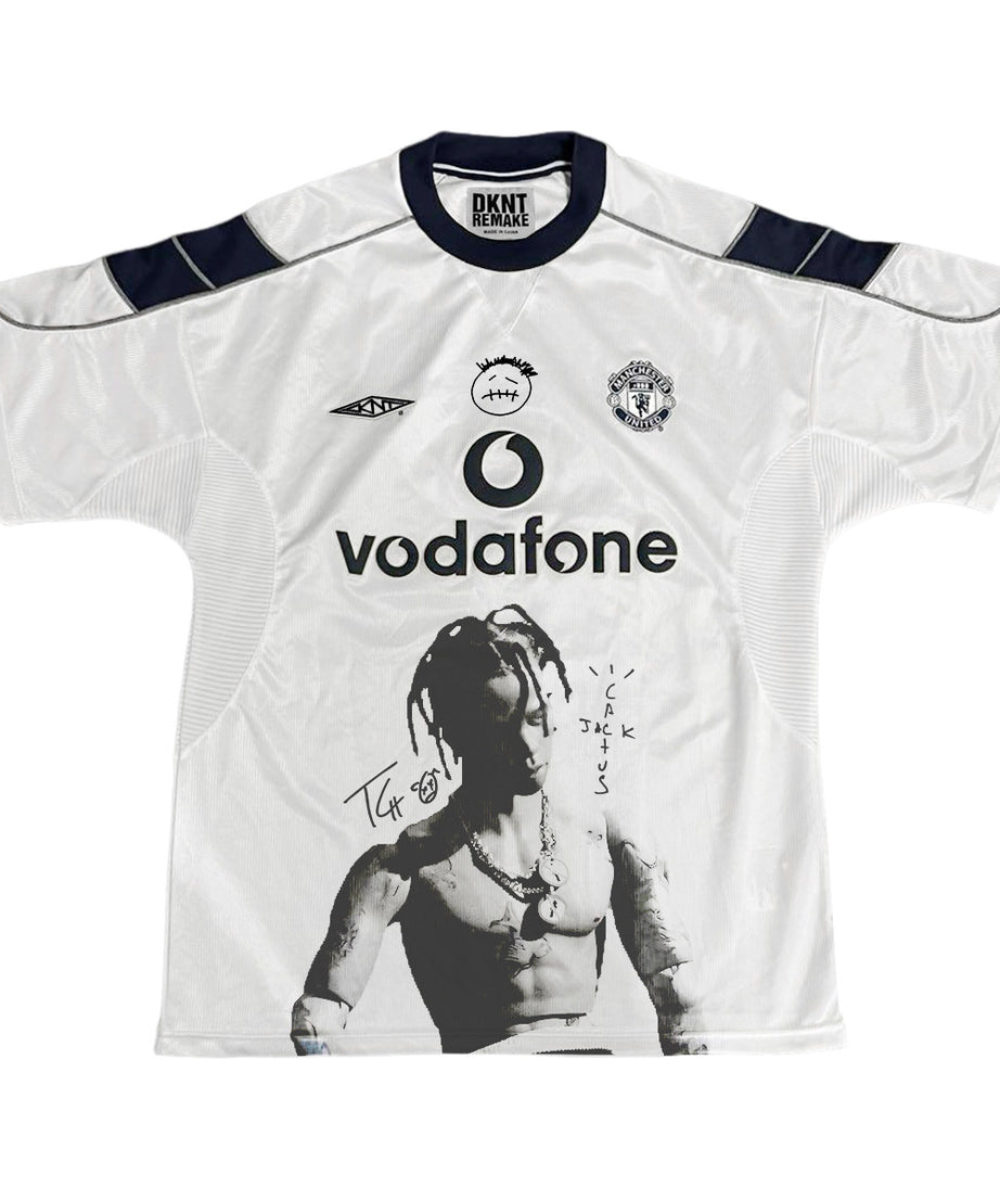 Travis Scott Manchester United Weißes Portrait-Grafik-Trikot