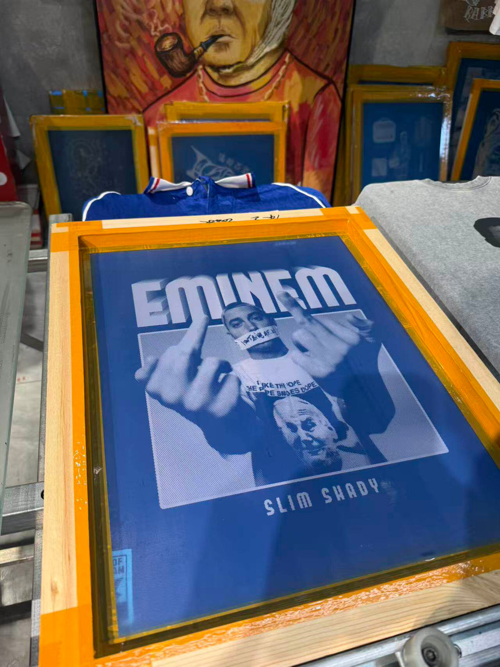 Eminem Blue Vintage Football Jersey